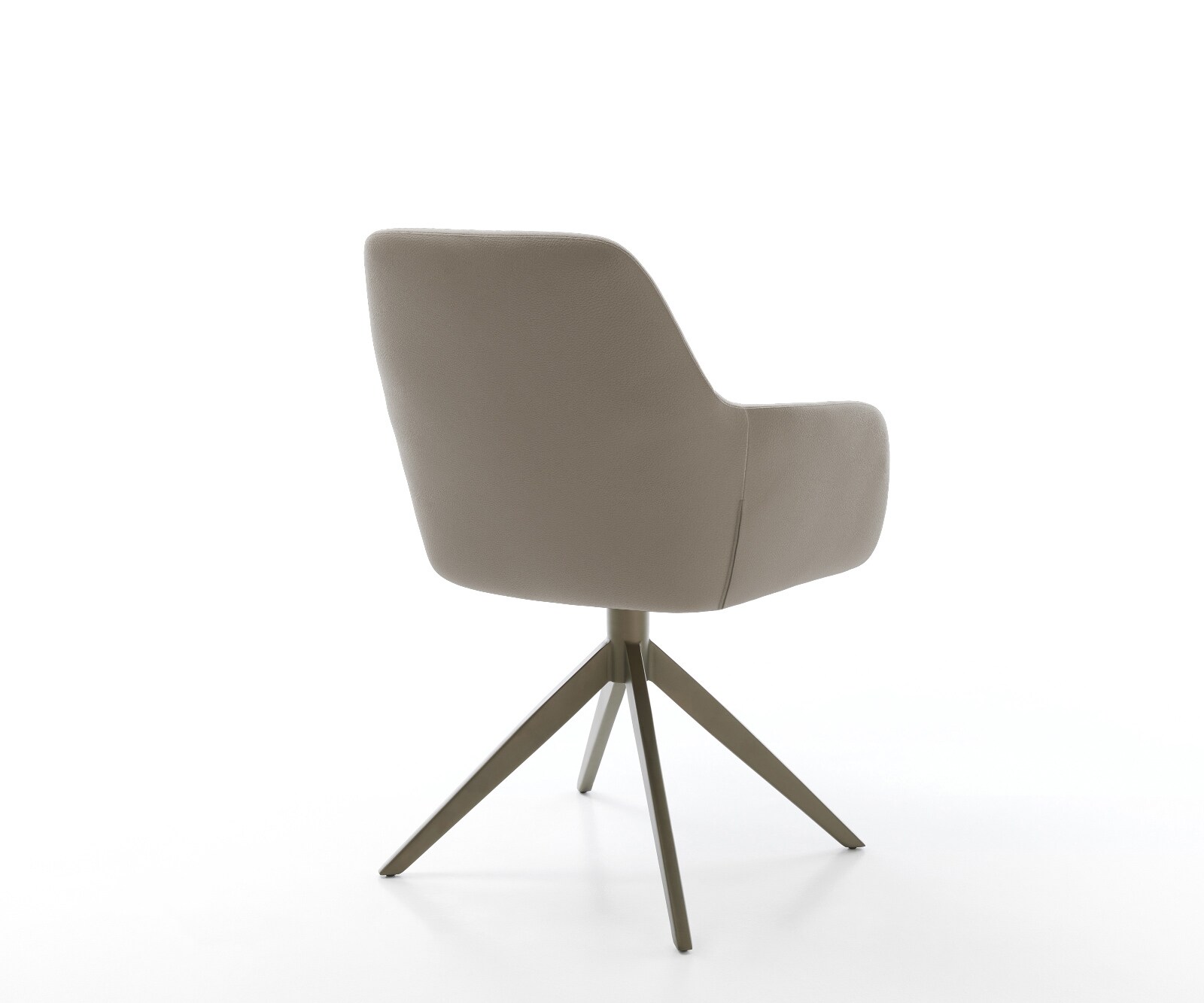 Drehstuhl Pejo-Flex Echt-Leder Schlamm Kreuzgestell breit Effektfinish Titan 360° drehbar Wippfunktion Taschenfederkern 5