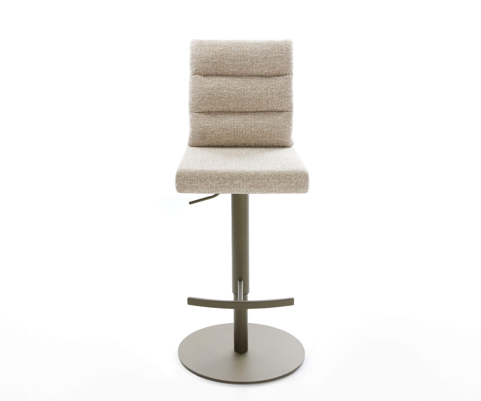 Barstuhl Pela-Flex Webstoff Soft Beige Drehfuß höhenverstellbar Metall Titanfarben 2