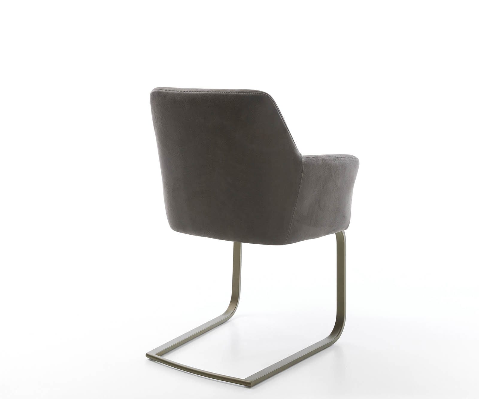 Freischwinger Xana-Flex mit Armlehnen Mikrofaser Anthrazit Vintage Freischwinger flach Effektfinish Titan Taschenfederkern 3 Freischwinger Xana-Flex mit Armlehnen Mikrofaser Anthrazit Vintage Freischwinger flach Effektfinish Titan Taschenfederkern 3