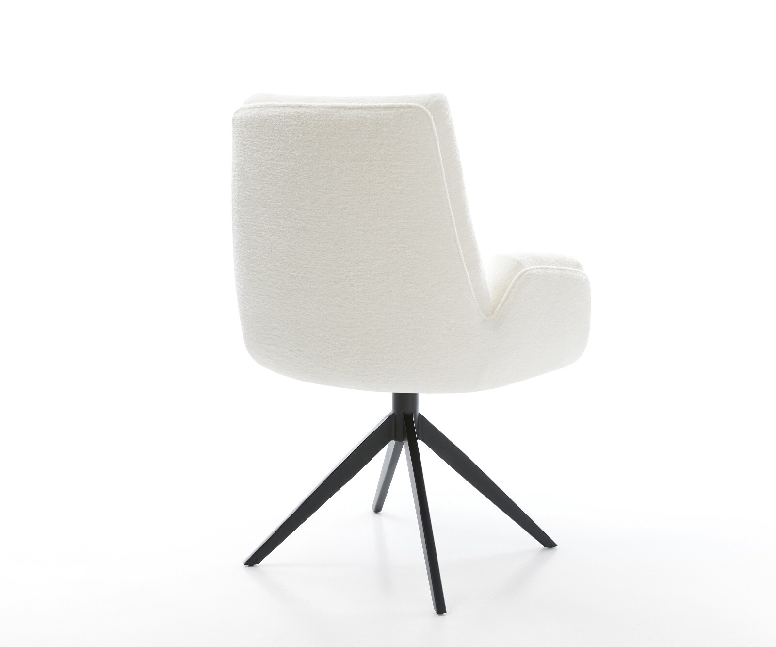 Drehstuhl Clea-Flex Bouclé Soft Beige Kreuzgestell breit Schwarz 360° drehbar Wippfunktion 5