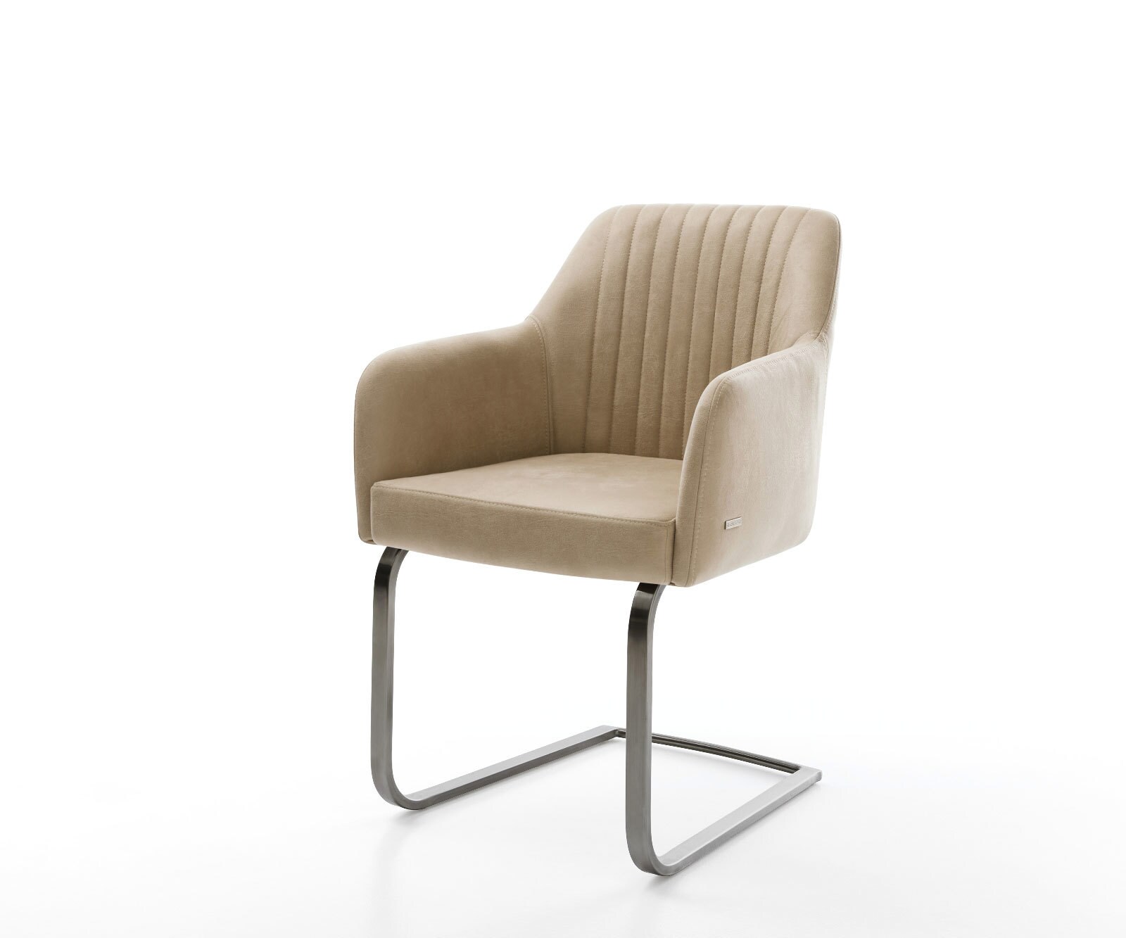 Freischwinger Greg-Flex Mikrofaser Beige Vintage Freischwinger flach Graphit Taschenfederkern