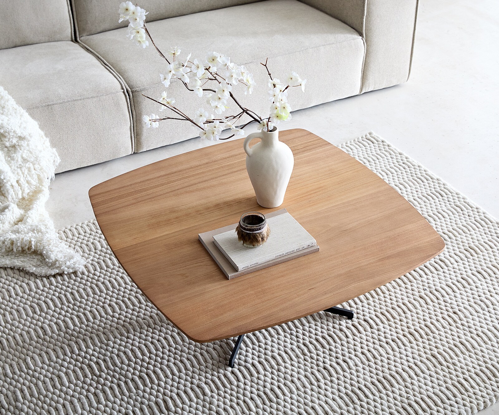 Couchtisch Talita 90x90 cm Ulme Natur Metall Effektfinish Titan 4