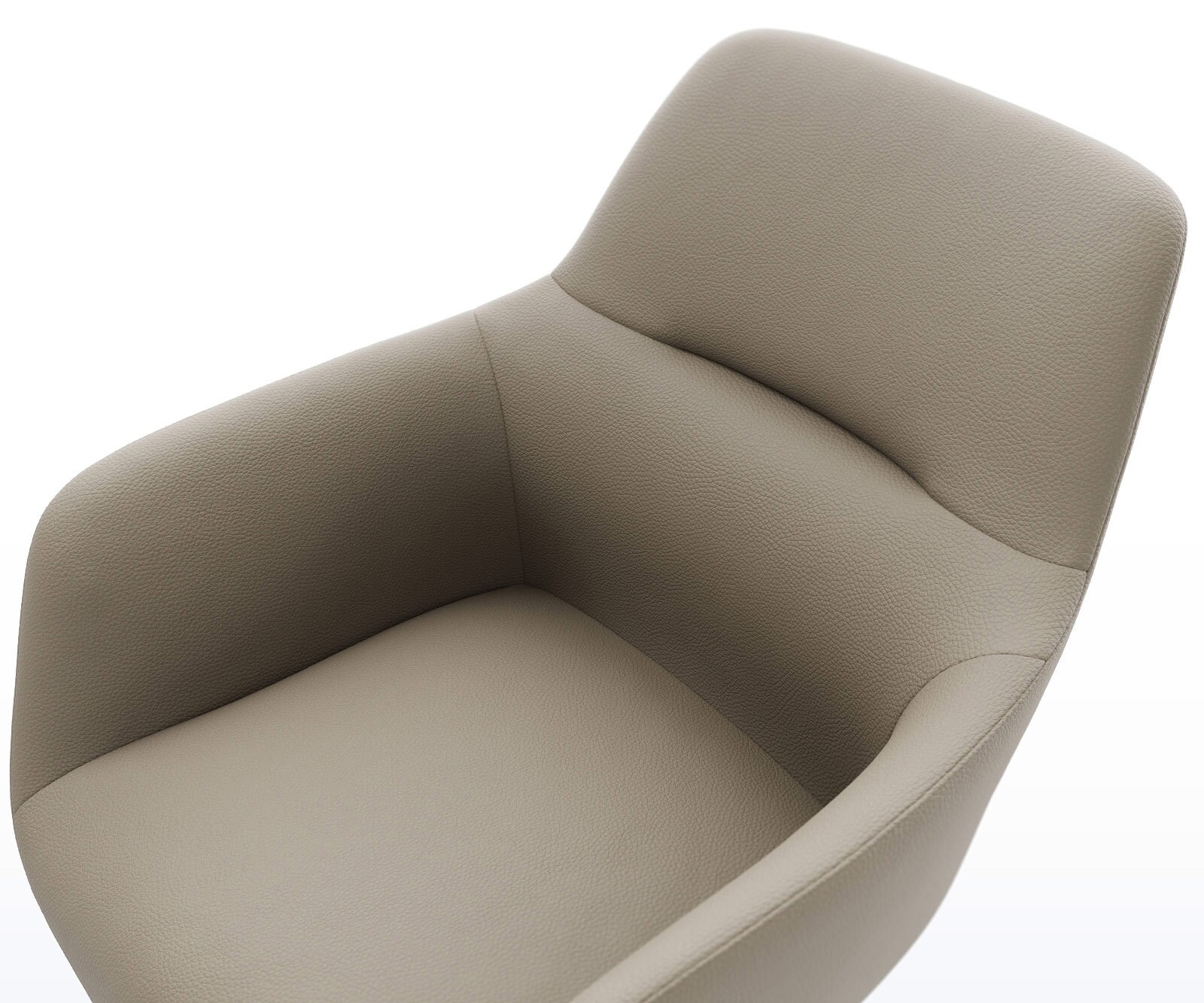 Cantilever Pejo-Flex cuir de vache couleur boue pied cantilever plat acier inoxydable brossé ressorts ensachés 3