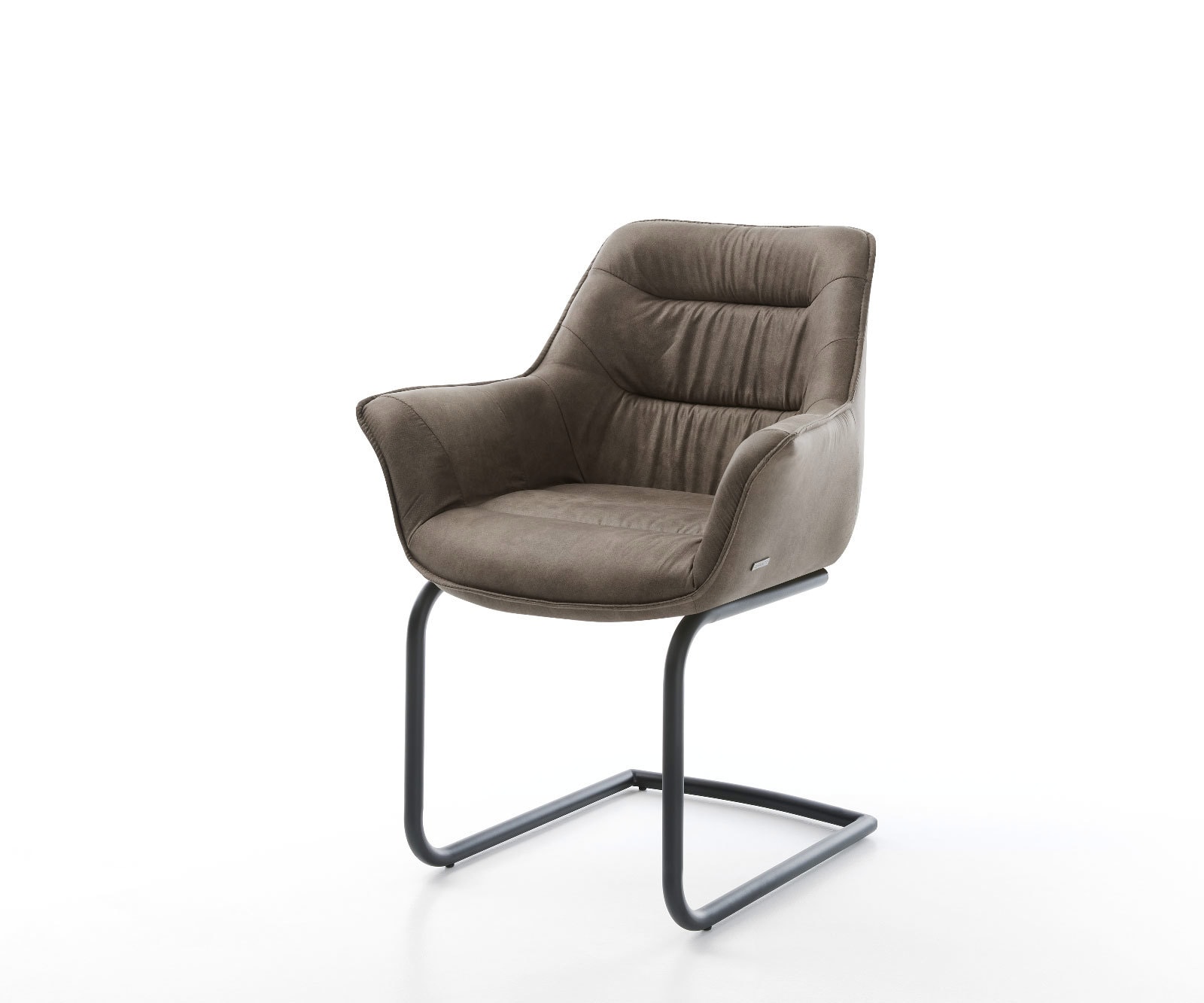 Freischwinger Kaira-Flex Mikrofaser Taupe Vintage Freischwinger rund Schwarz Freischwinger Kaira-Flex Mikrofaser Taupe Vintage Freischwinger rund Schwarz