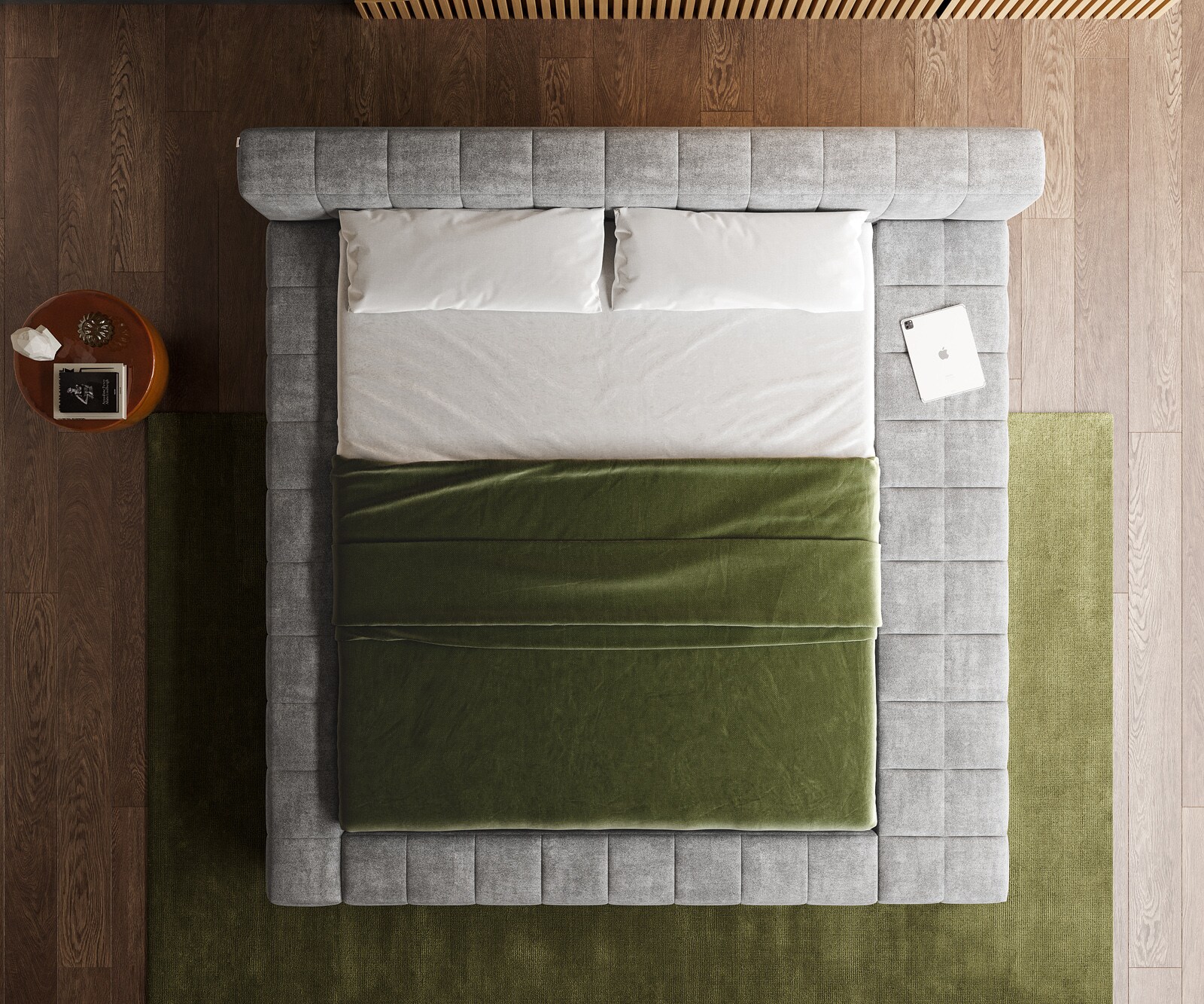 Polsterbettgestell Espazio 180x200 cm Strukturstoff Soft Grau mit Stauraum 5