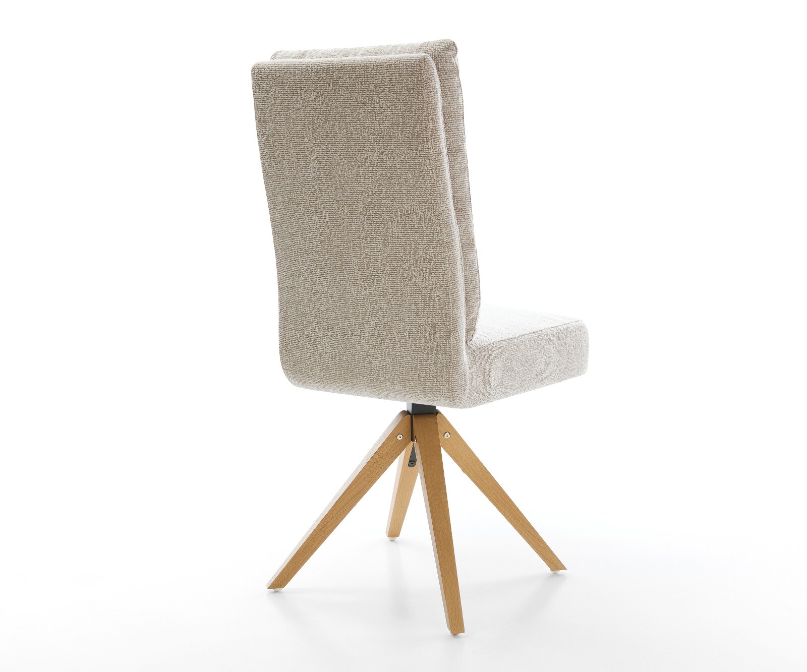 Drehstuhl Pela-Flex Webstoff Soft Beige Holzgestell kantig Natur 180° drehbar Taschenfederkern 4