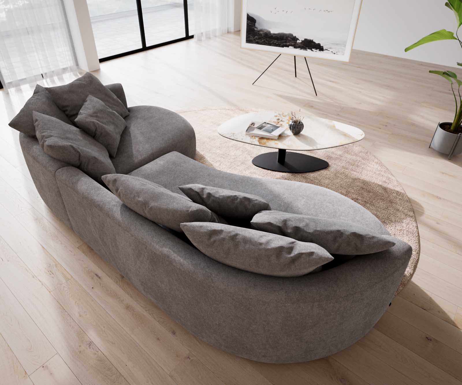 Sofa Edina 330x170 cm Mikrofaser Grau 5 Sofa Edina 330x170 cm Mikrofaser Grau 5