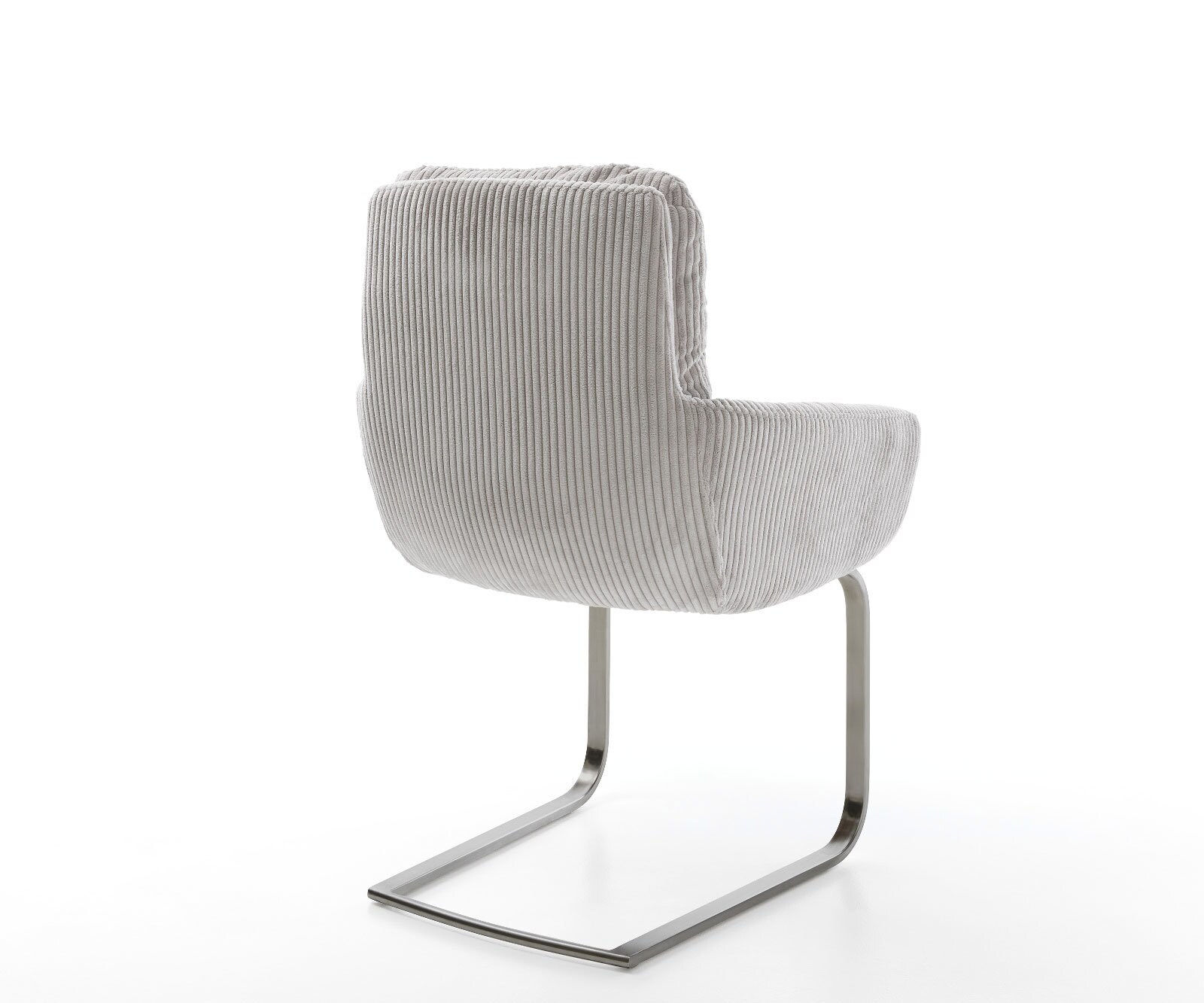 Cantilever Abelia-Flex avec accoudoirs côtelé gris argenté pied cantilever plat grafiete 4
