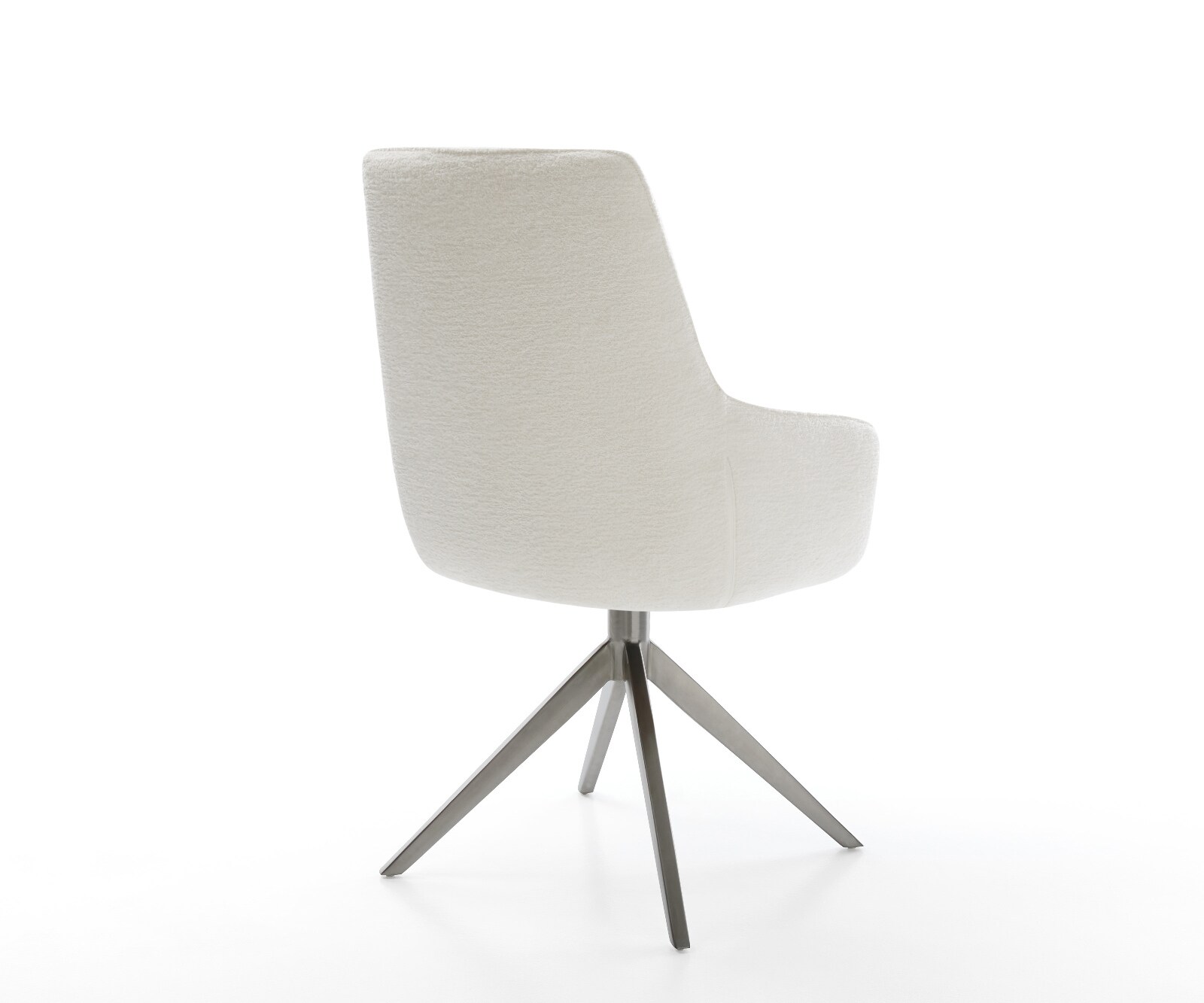 Drehstuhl Zelia-Flex mit Armlehnen Bouclé Soft Beige Kreuzgestell breit Graphit 360° drehbar Wippfunktion Taschenfederkern 5
