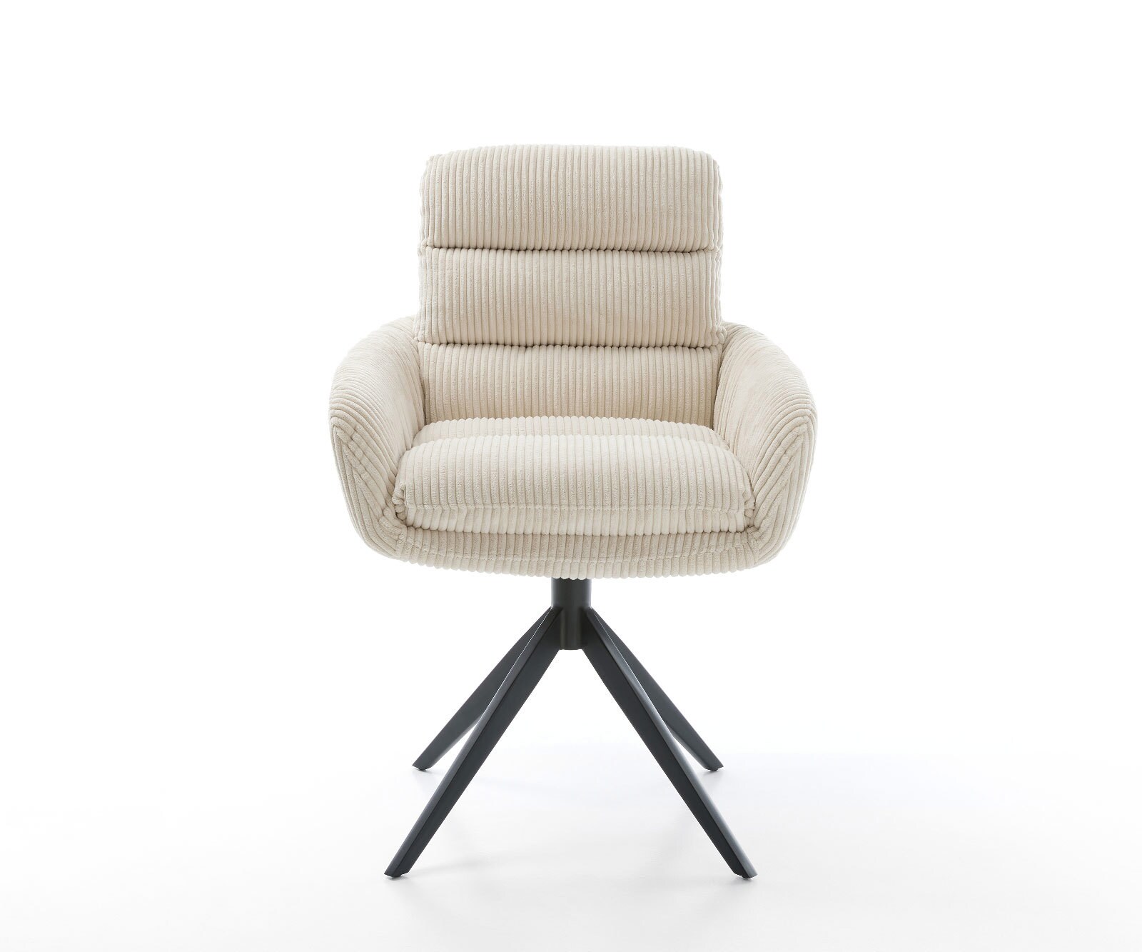 Chaise-pivotante Abelia-Flex côtelé beige pied croisé large noir pivotement sur 360° fonction bascule 1
