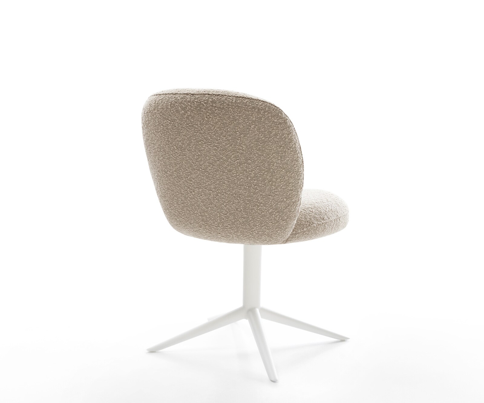 Chaise-pivotante Nube-Flex bouclé boue pied de chaise 4 branches blanc pivotement sur 360° fonction bascule ressorts ensachés 4