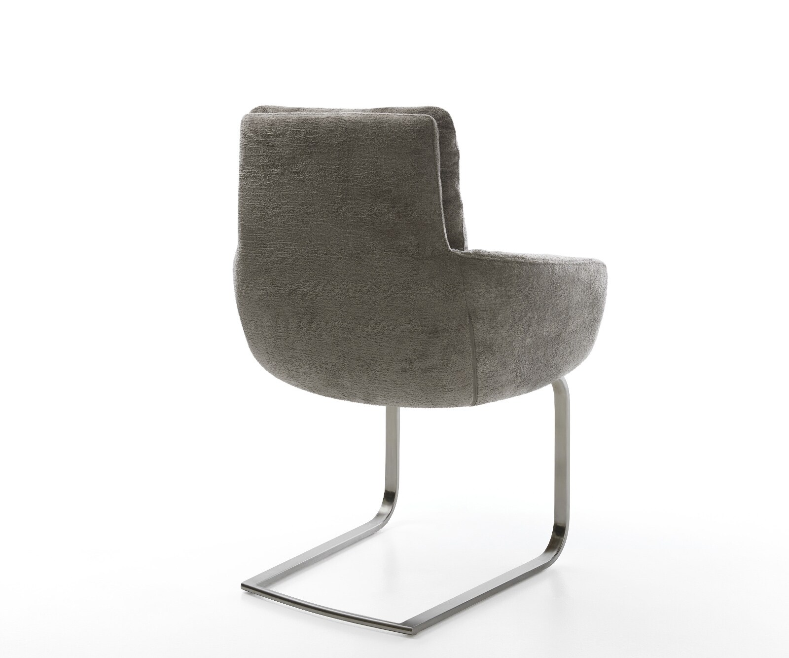 Freischwinger Abelia-Flex mit Armlehnen Bouclé Soft Schlamm Freischwinger flach Graphit 5