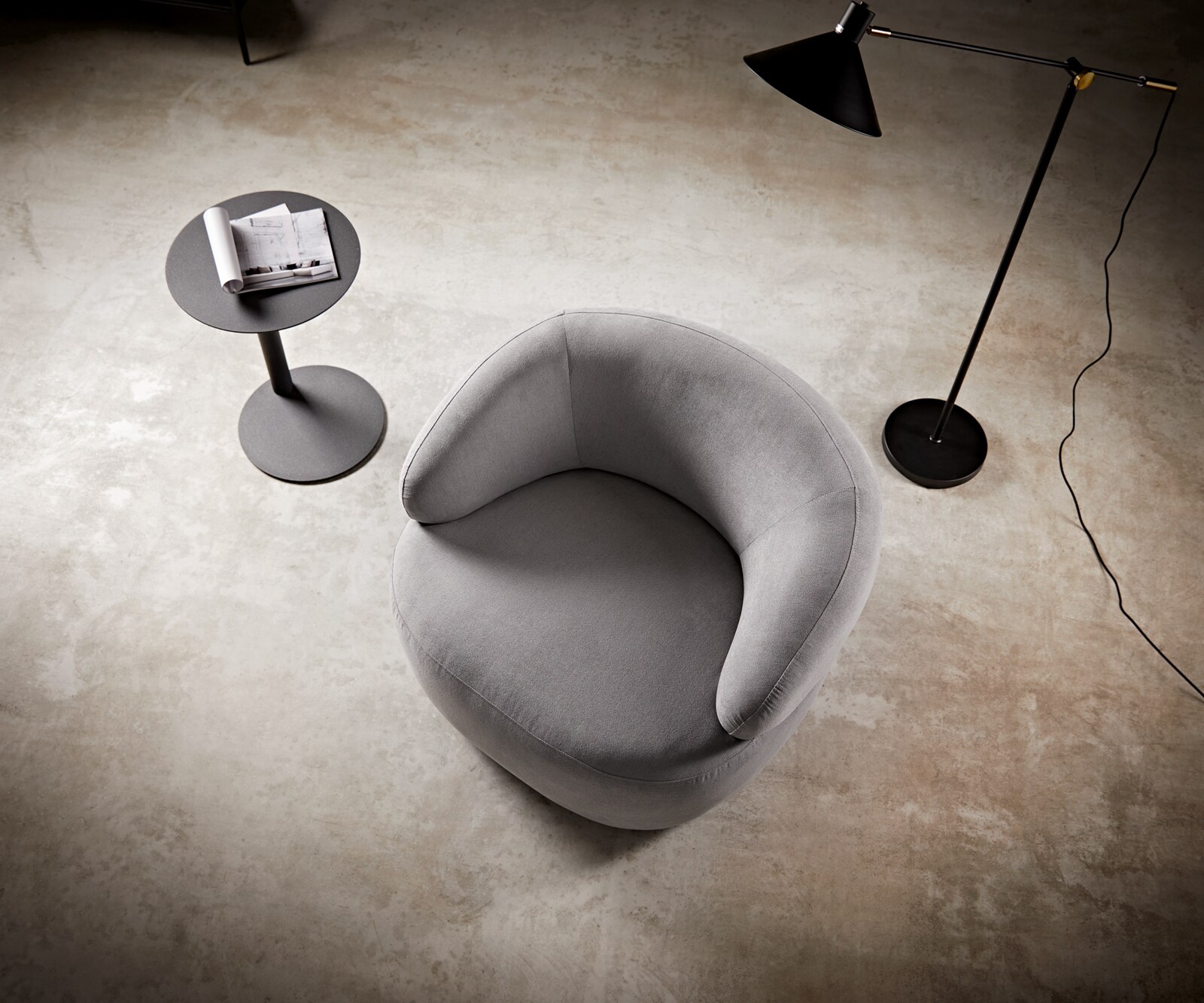Loungesessel Nova 88x88 cm Mikrofaser Grau 5