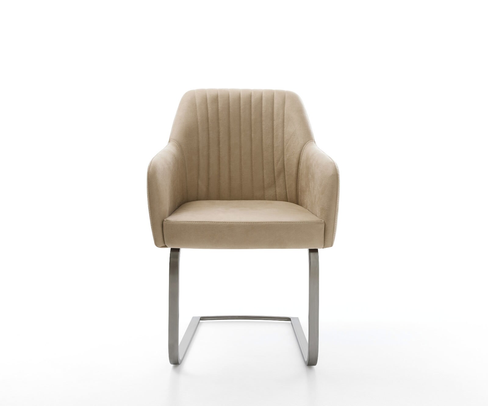 Freischwinger Greg-Flex Mikrofaser Beige Vintage Freischwinger flach Graphit Taschenfederkern 1