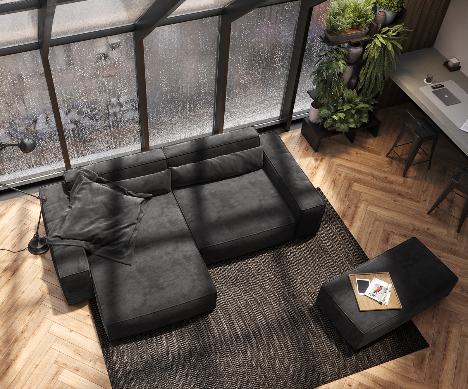 Ecksofa Sirpio XL 270x170 cm Mikrofaser Schwarz Recamiere variabel mit Hocker 3 Ecksofa Sirpio XL 270x170 cm Mikrofaser Schwarz Recamiere variabel mit Hocker 3
