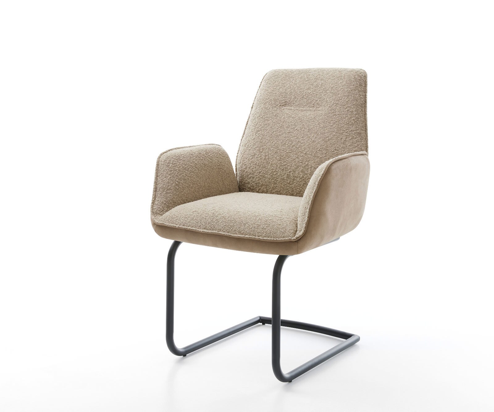 Cantilever Zoa-Flex tissu mixte couleur boue pied cantilever rond noir ressorts ensachés 1