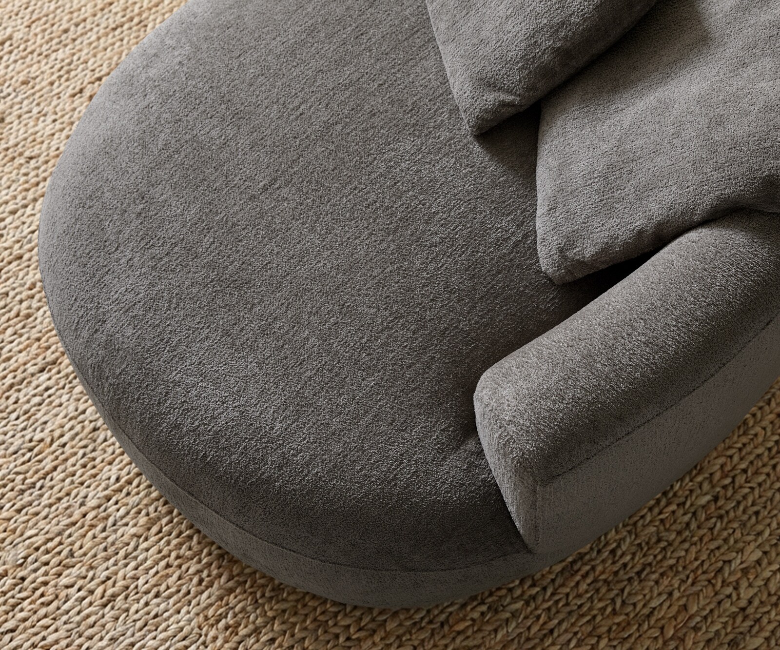 Grand-canapé Edina 330 x 170 cm Bouclé Soft Boue 6