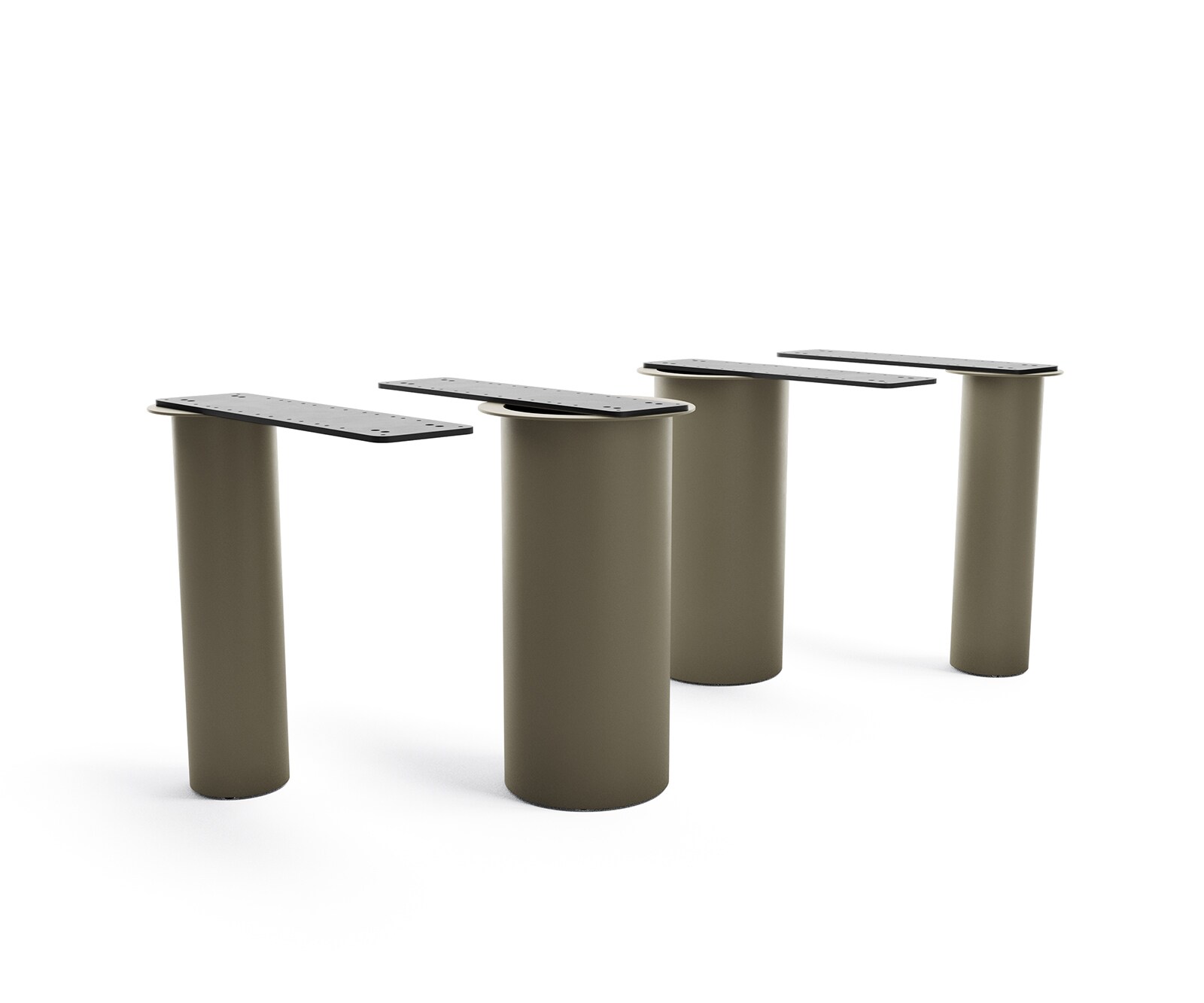 Piètement de table Pilier acier inoxydable graphite pour plateaux à partir de 200 cm