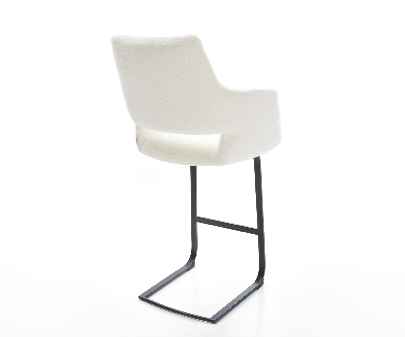 Chaise-de-bar Yago-Flex Bouclé doux Beige Pied cantilever plat noir Noir Ressort ensaché 5