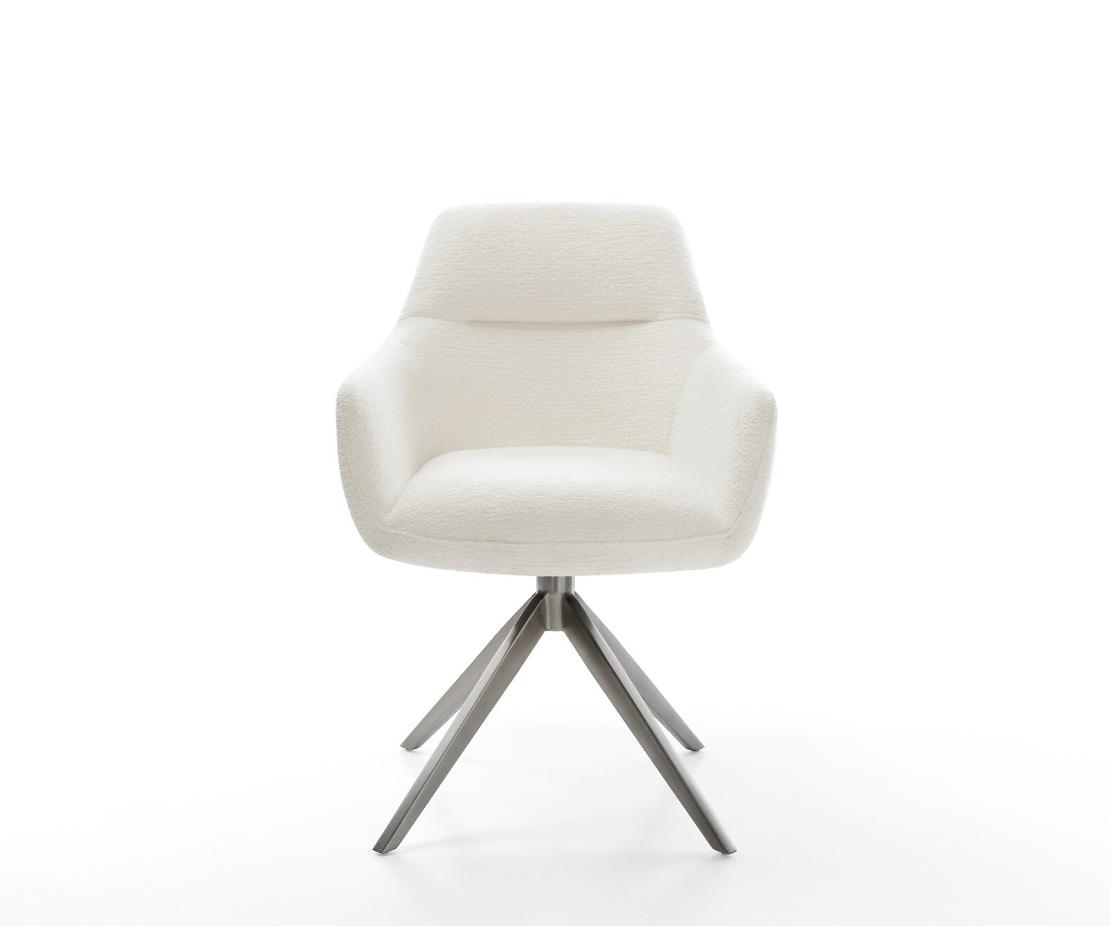 Drehstuhl Pejo-Flex Bouclé Soft Beige Kreuzgestell breit Graphit 360° drehbar Wippfunktion Taschenfederkern 2