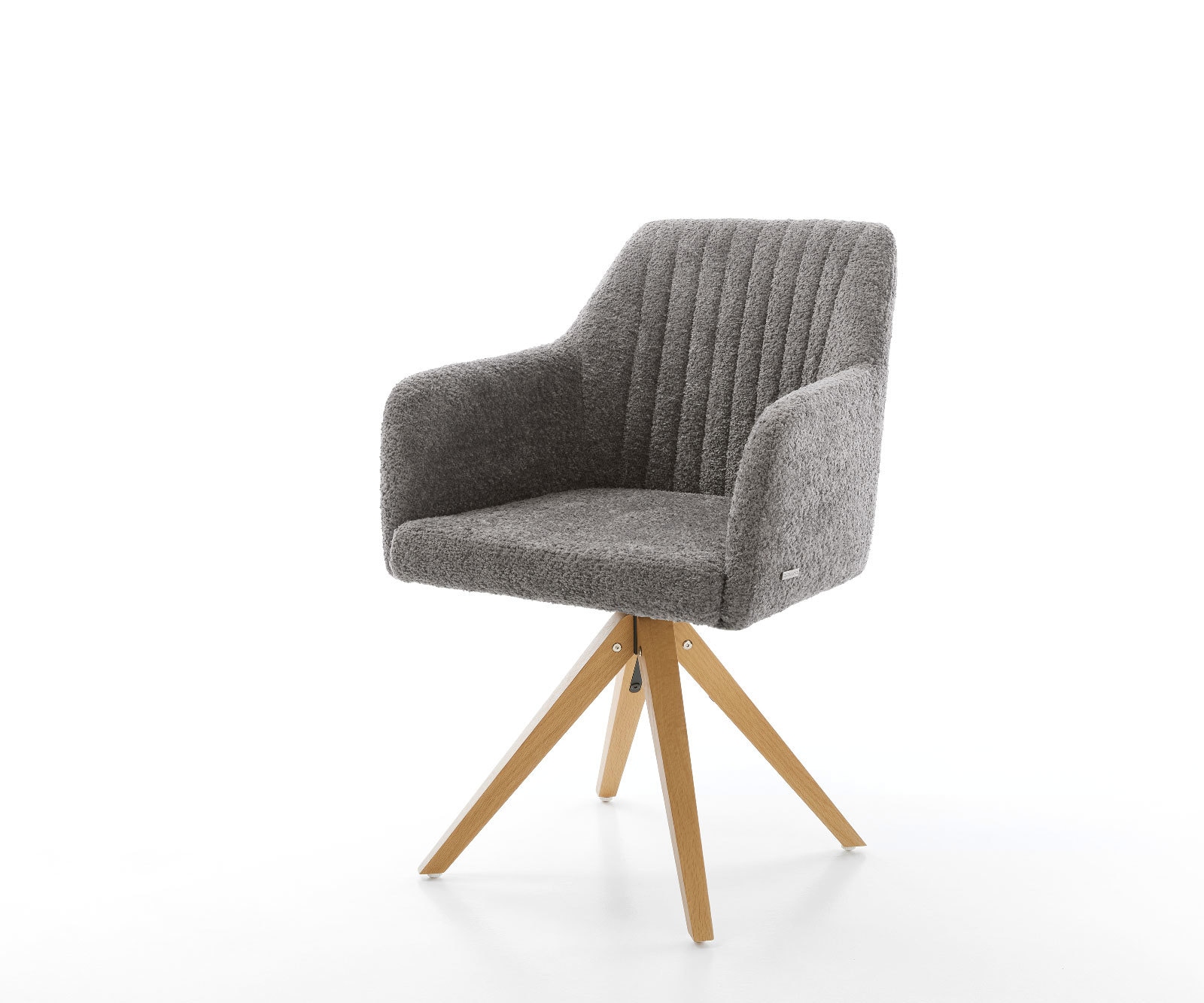 Esszimmerstuhl Greg-Flex Bouclé Grau Holzgestell kantig Natur Taschenfederkern 1