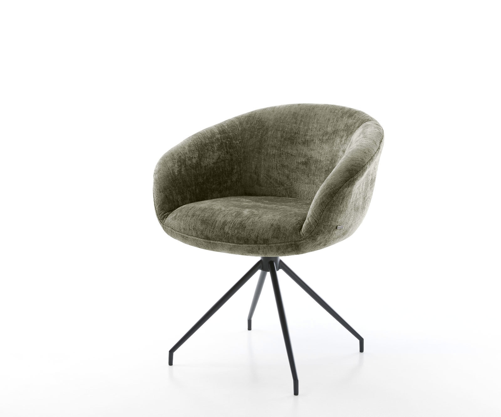 Drehstuhl Vinka-Flex mit Armlehnen Chenille Olive Kreuzgestell konisch Schwarz 180° drehbar Taschenfederkern Drehstuhl Vinka-Flex mit Armlehnen Chenille Olive Kreuzgestell konisch Schwarz 180° drehbar Taschenfederkern