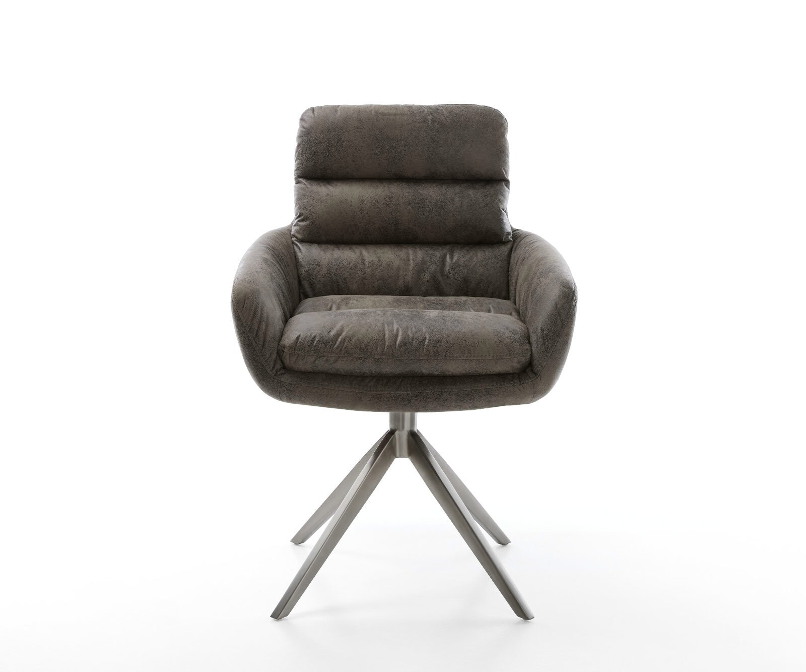 Chaise-pivotante Abelia-Flex mit Armlehnen microvelours gris antique pied croisé large grafiete pivotement sur 360° fonction bascule 1