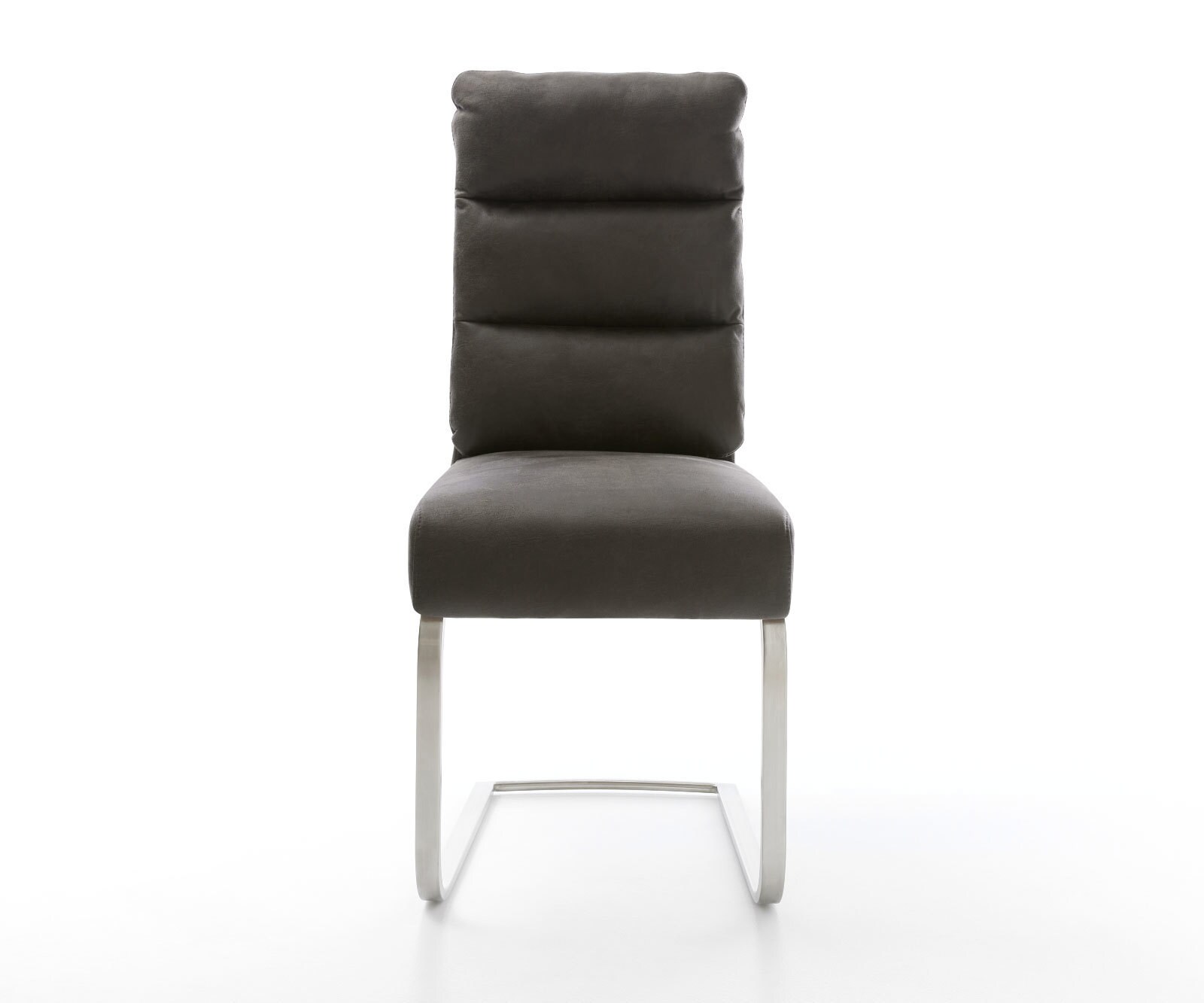 Cantilever Pela-Flex microvelours anthracite vintage pied cantilever plat acier inoxydable brossé ressorts ensachés 1
