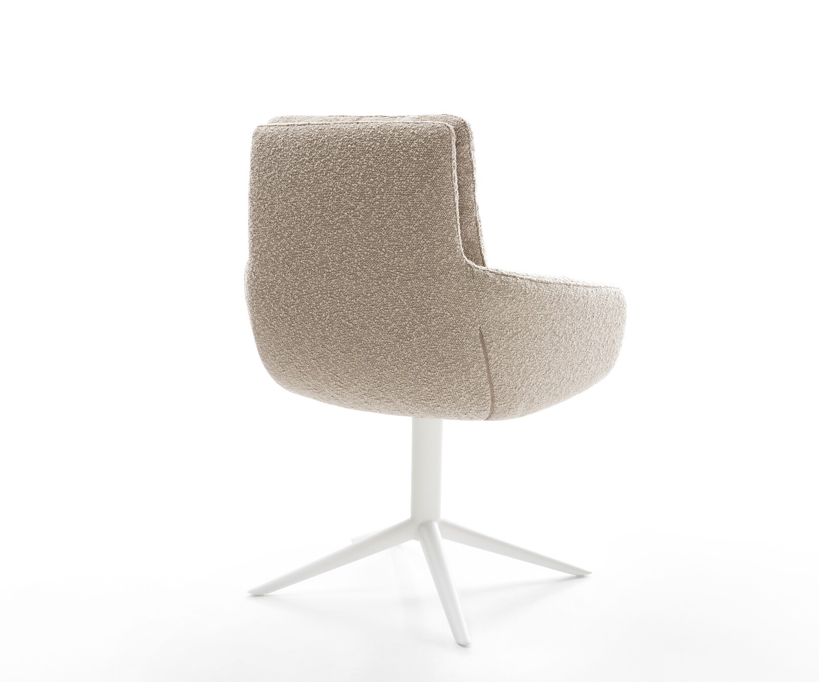 Chaise-pivotante Abelia-Flex avec accoudoirs bouclé boue pied de chaise 4 branches blanc pivotement sur 360° fonction bascule 4