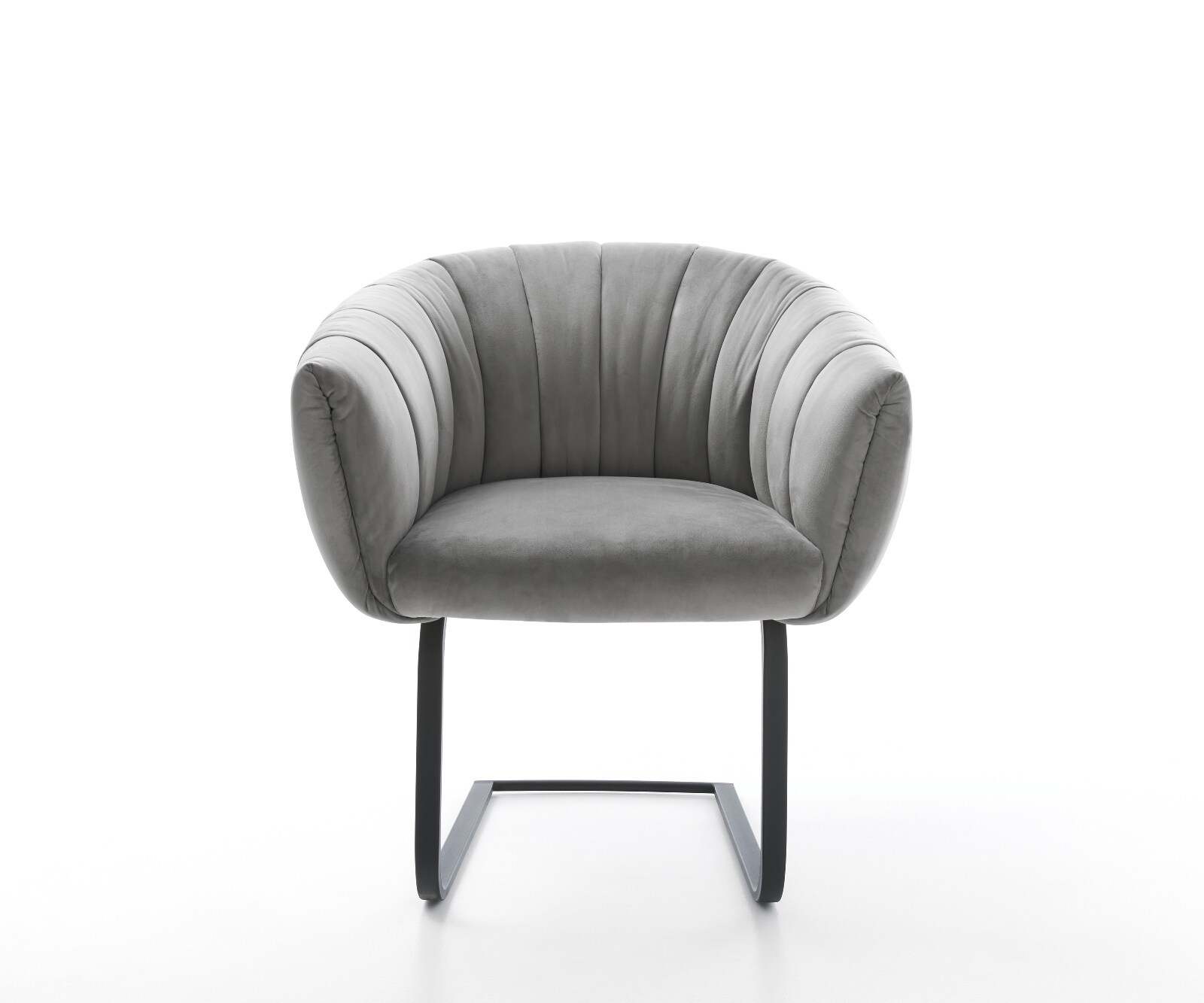 Freischwinger Jada-Flex Samt Grau Freischwinger flach Schwarz Taschenfederkern 1