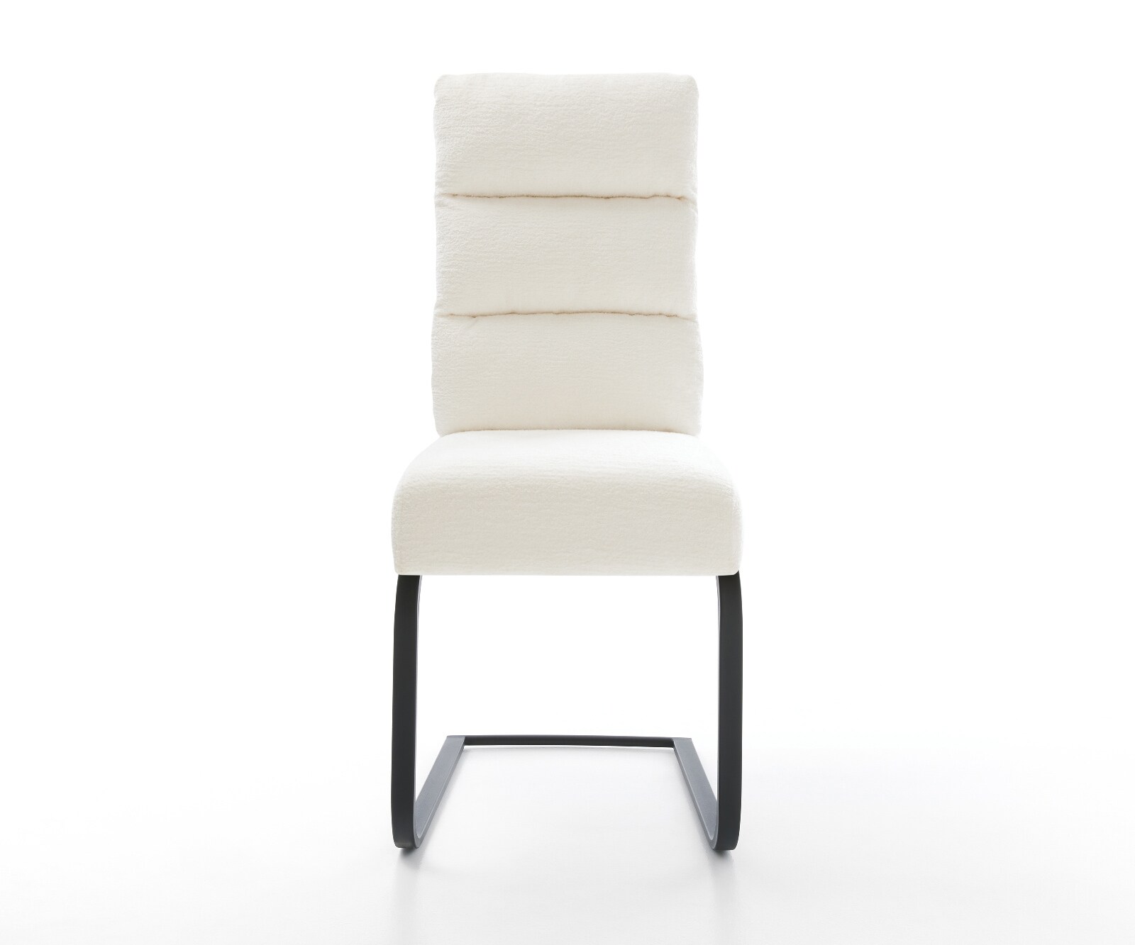 Cantilever Pela-Flex bouclé doux beige pied cantilever plat noir resorts ensachés 2