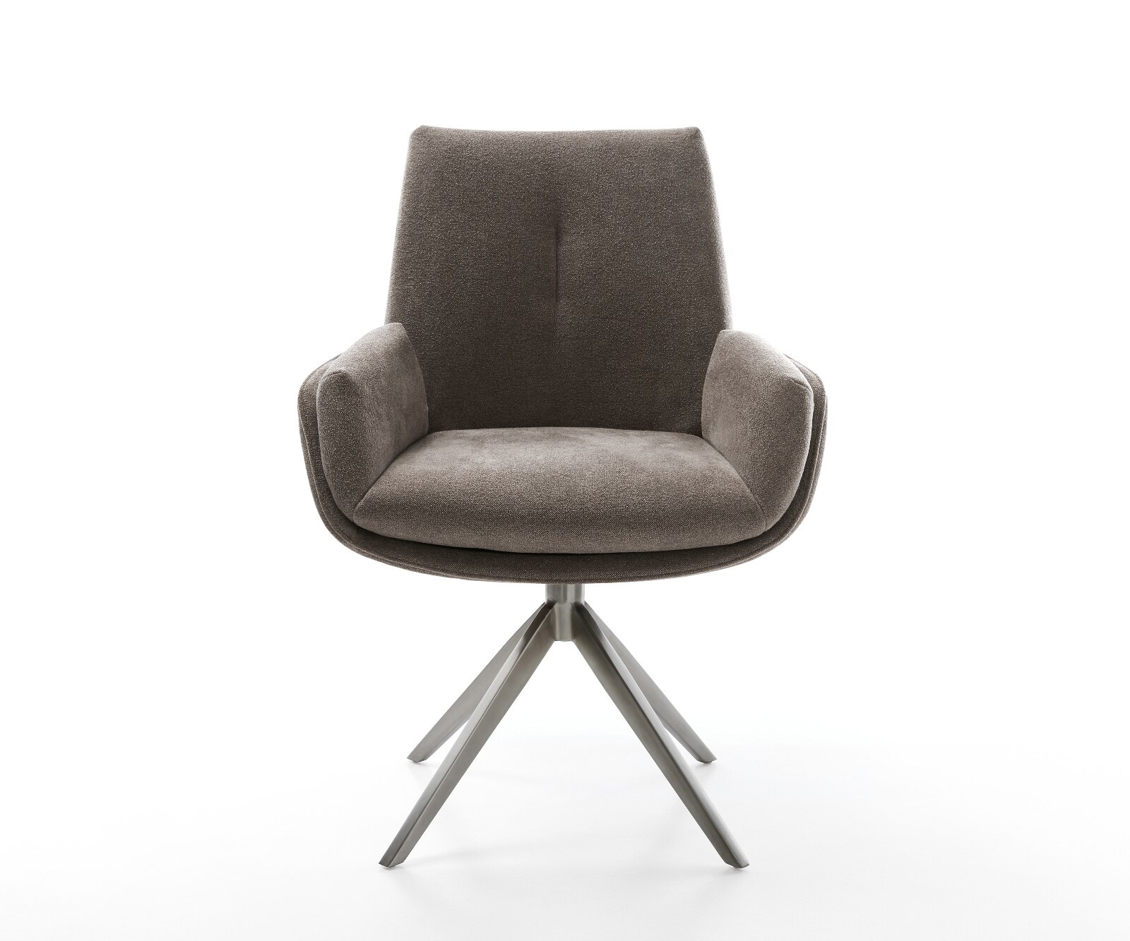 Drehstuhl Clea-Flex Strukturstoff Soft Taupe Kreuzgestell breit Graphit 360° drehbar Wippfunktion 2