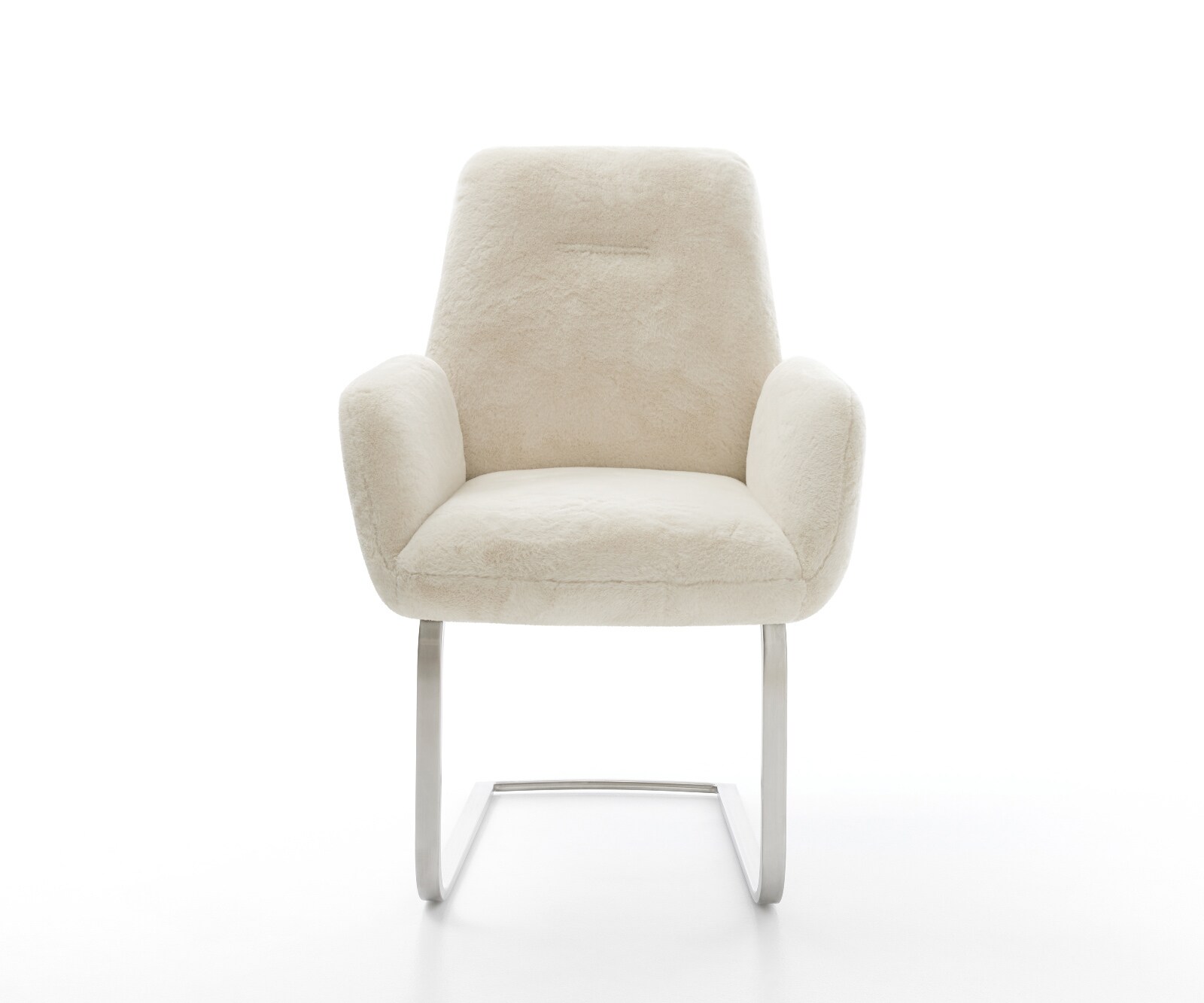 Freischwinger Zoa-Flex Plüsch Creme-Weiß Freischwinger flach Edelstahl Taschenfederkern 2