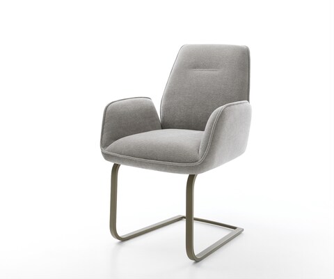 Freischwinger Zoa-Flex Strukturstoff Soft Grau Freischwinger flach Effektfinish Titan Taschenfederkern