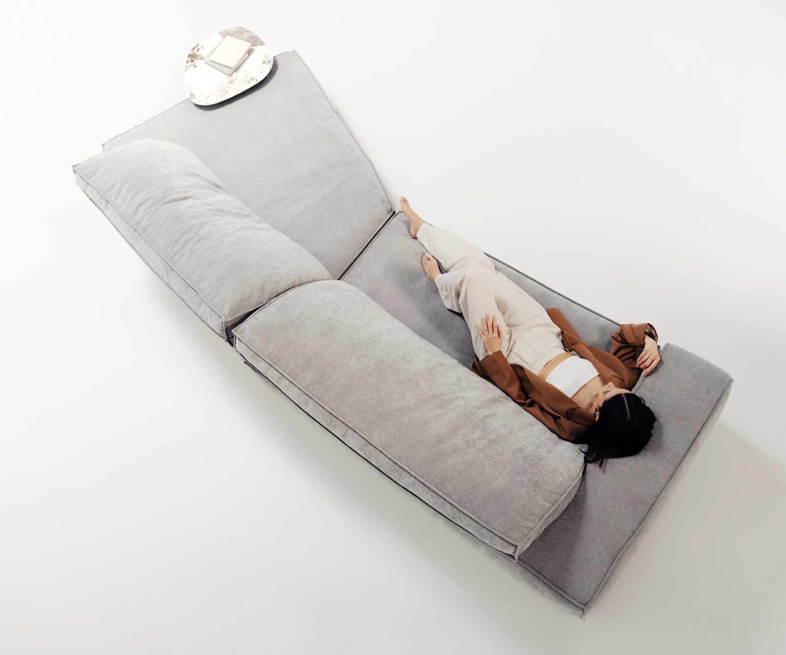 Big-Sofa Snoosh 400x150 cm Strukturstoff Soft Grau Recamiere rechts 1 Big-Sofa Snoosh 400x150 cm Strukturstoff Soft Grau Recamiere rechts 1
