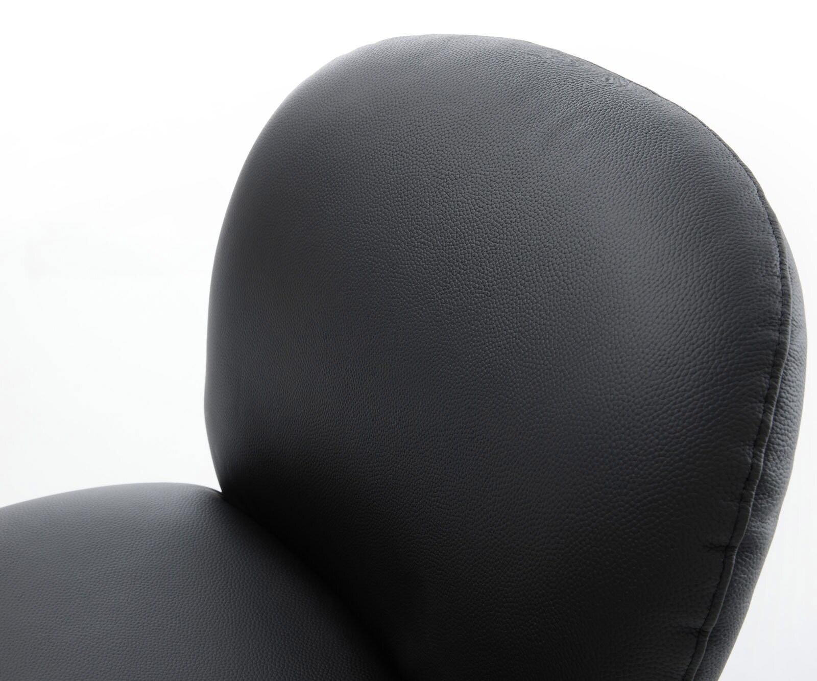 Drehstuhl Nube-Flex Echt-Leder Schwarz Fußkreuz Effektfinish Titan 360° drehbar Taschenfederkern 3
