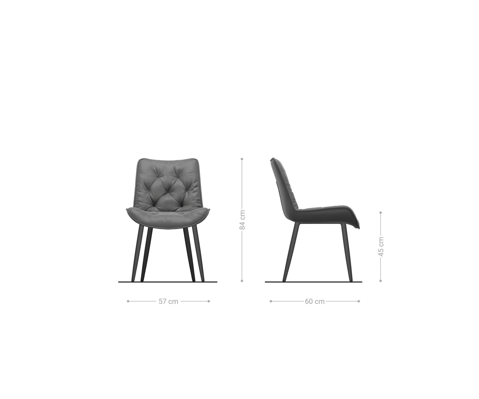 Esszimmerstuhl Taimi-Flex Bouclé Soft Schlamm 4-Fuß konisch Edelstahl 6