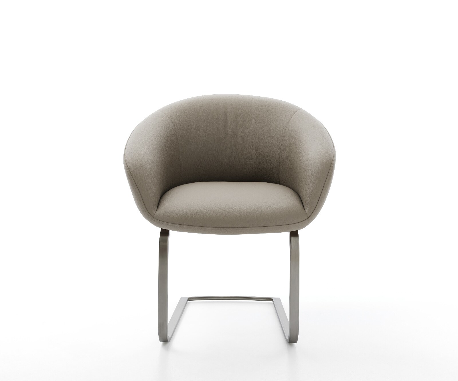 Cantilever Vinka-Flex avec accoudoirs cuir de vache couleur boue pied cantilever plat grafiete ressorts ensachés 1