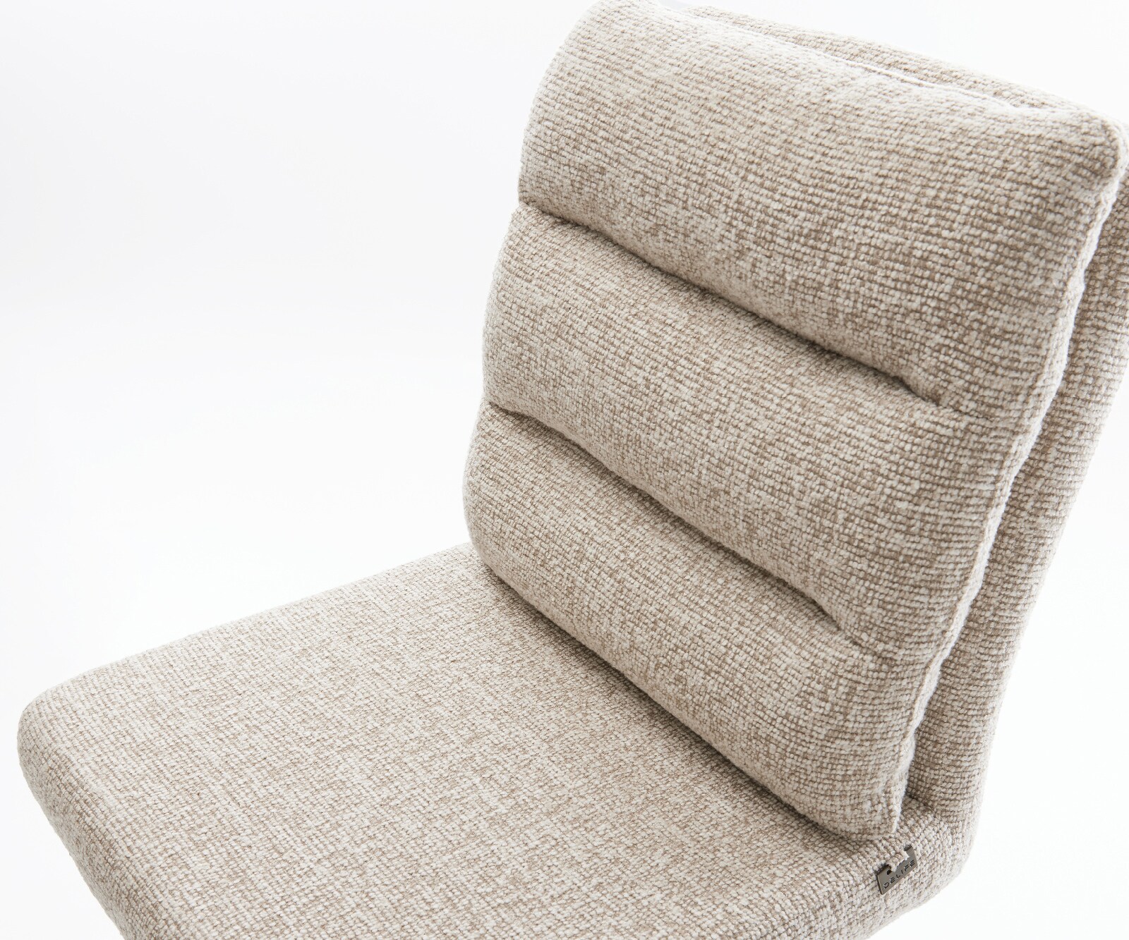 Chaise-de-bar Pela-Flex Tissu tissé doux Beige Pied cantilever acier inoxydable Argent 4