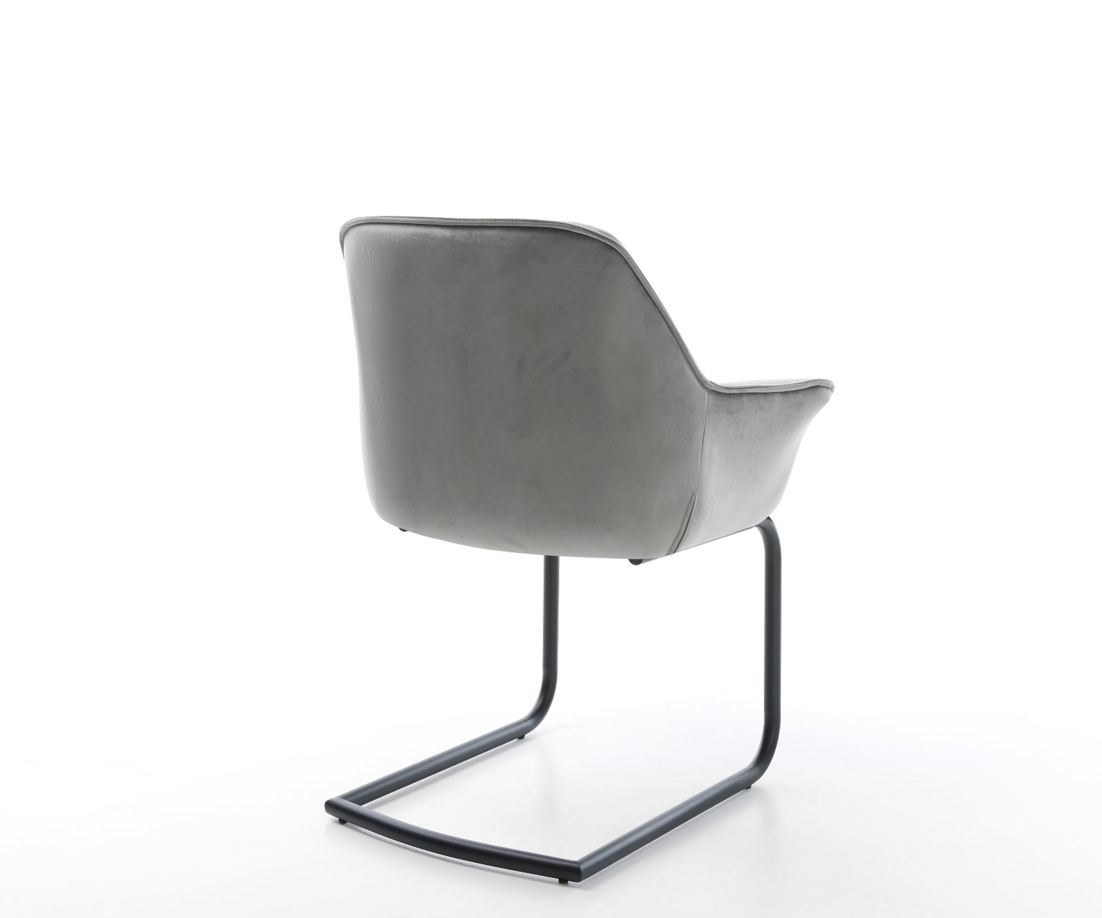 Freischwinger Keila-Flex mit Armlehnen Samt Grau Freischwinger rund Schwarz 4 Freischwinger Keila-Flex mit Armlehnen Samt Grau Freischwinger rund Schwarz 4