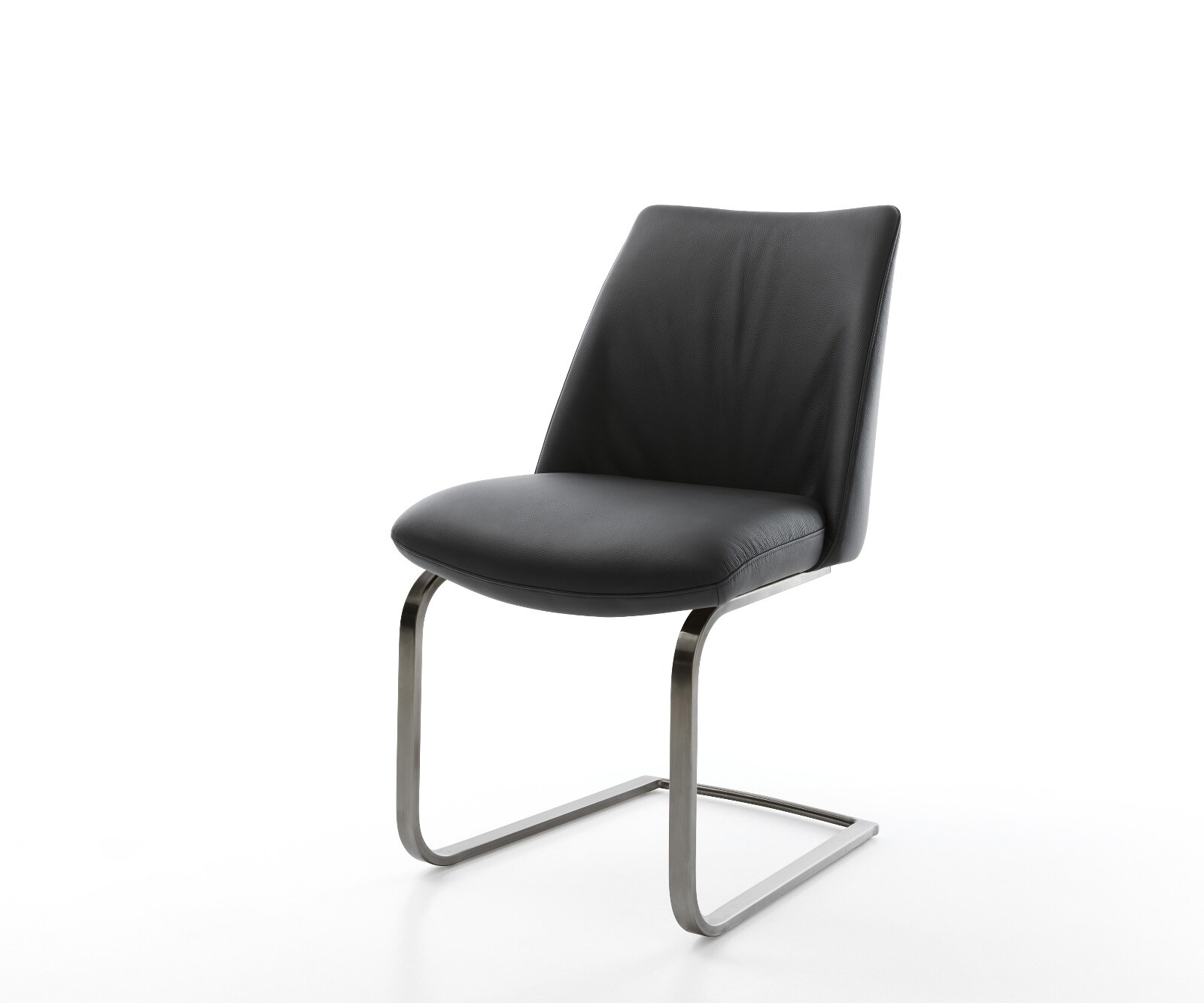 Cantilever Elso-Flex cuir de vache noir pied cantilever plat grafiete ressorts ensachés