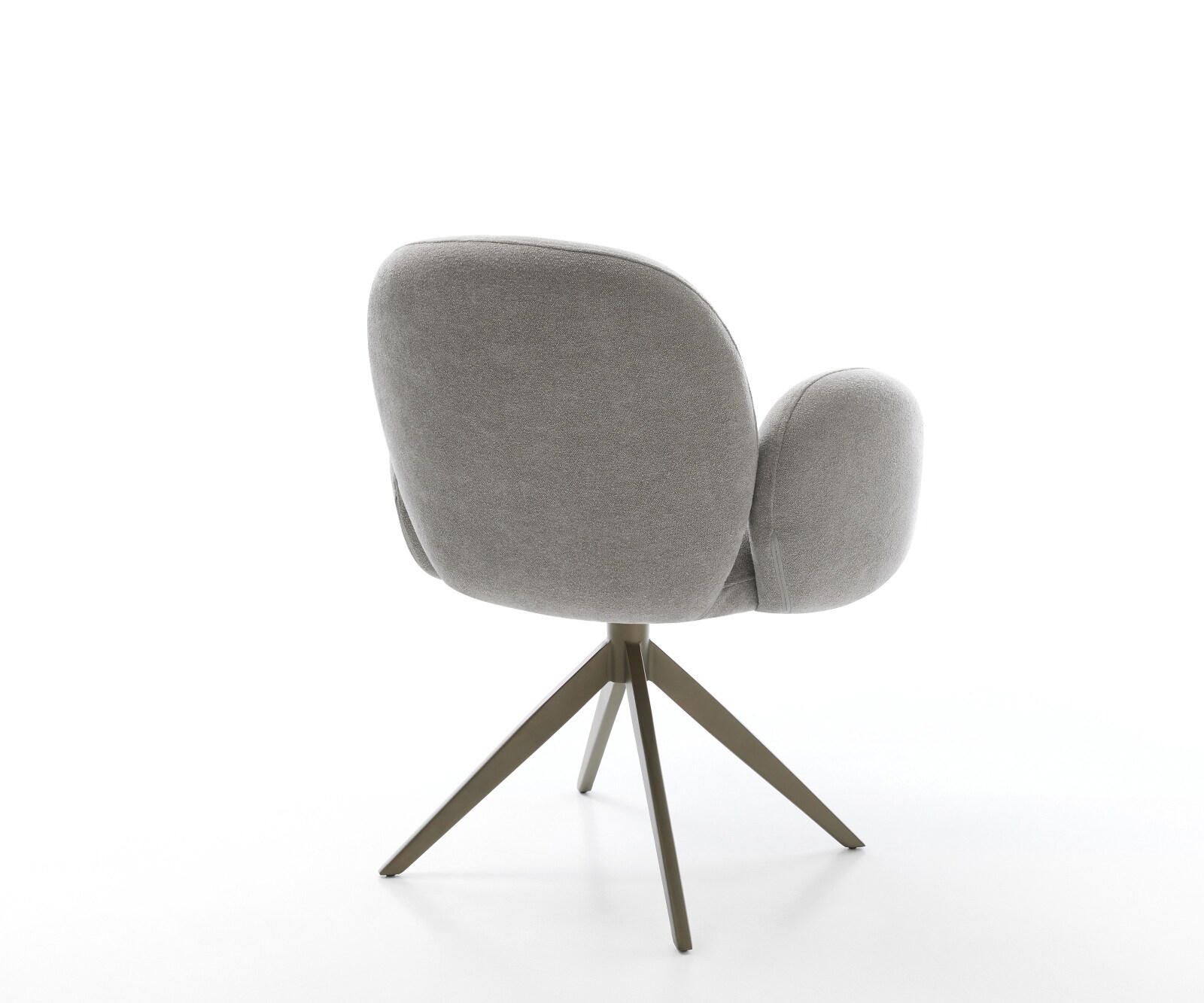 Drehstuhl Nube-Flex mit Armlehnen Strukturstoff Soft Grau Kreuzgestell breit Effektfinish Titan 360° drehbar Wippfunktion Taschenfederkern 4