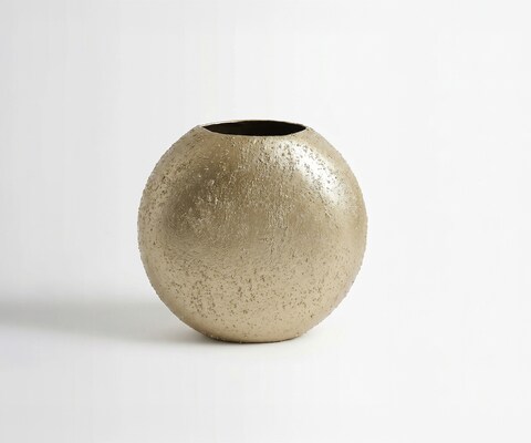 Vase Orbia B33 x T13 x H31 cm Metall Champagner Handgemacht