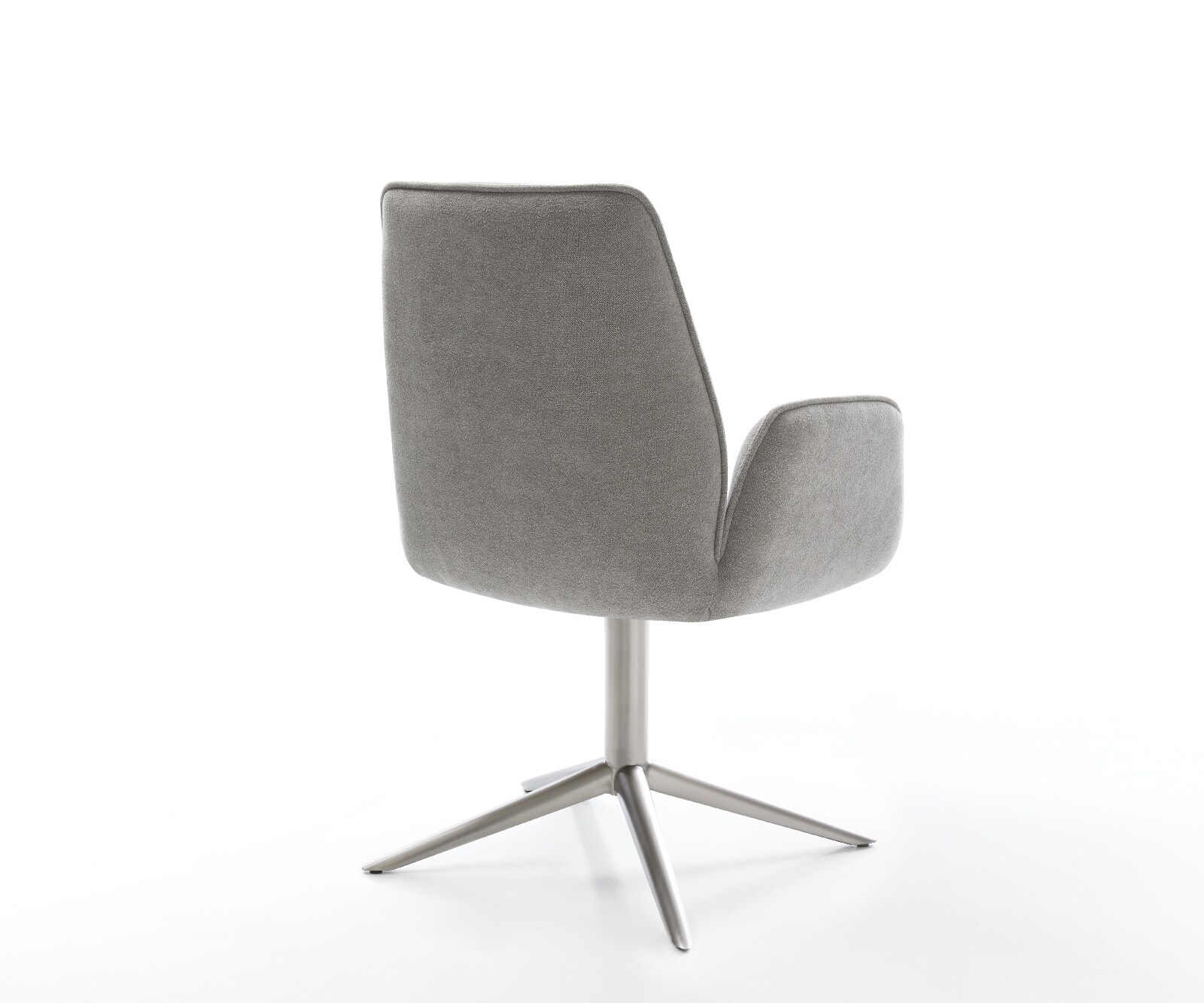 Chaise-pivotante Zoa-Flex tissu structuré doux gris pied de chaise 4 branches acier inoxydable pivotement sur 360° fonction bascule resorts ensachés 4