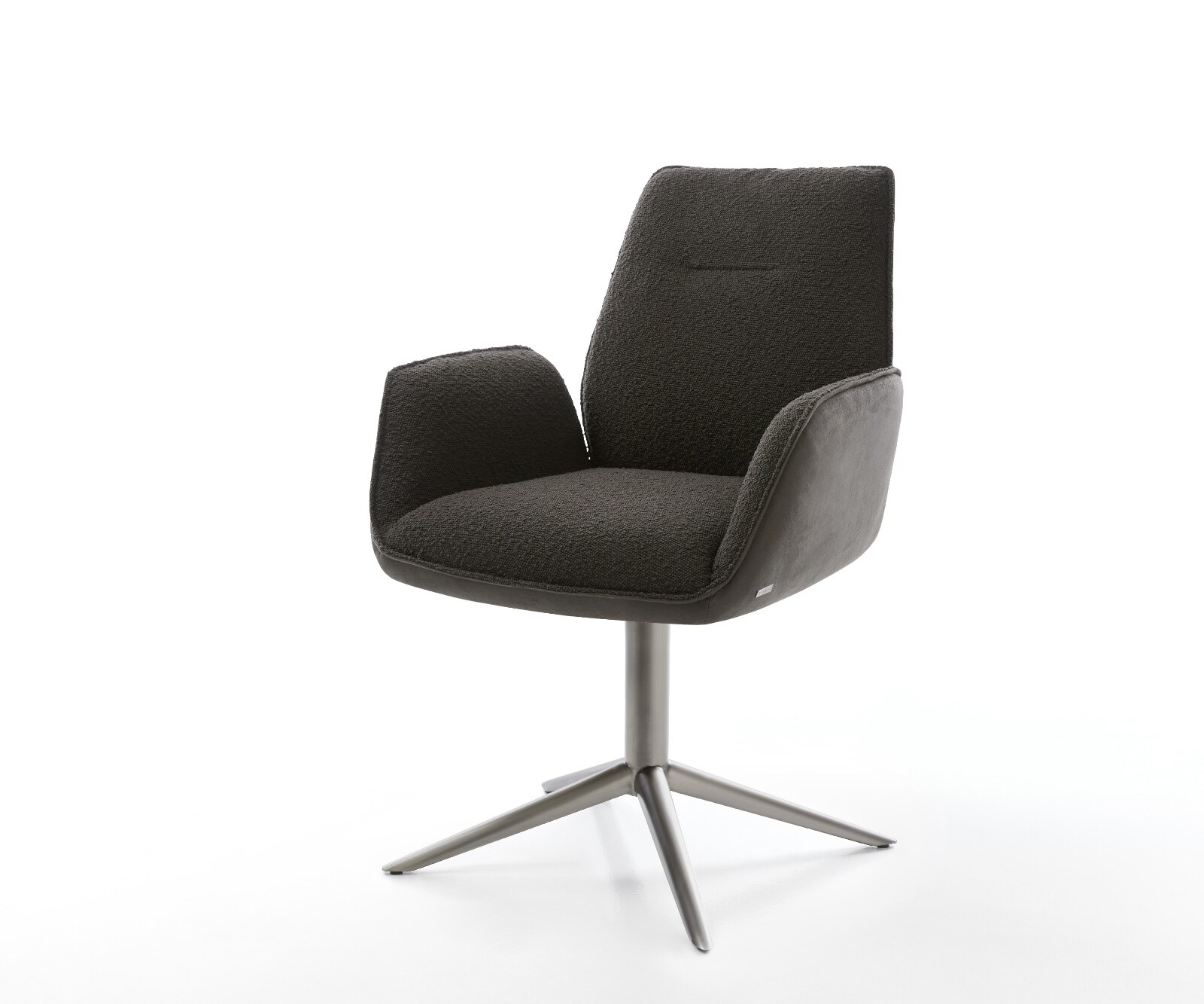 Chaise-pivotante Zoa-Flex tissu mixte noir pied de chaise 4 branches grafiete pivotement sur 360° fonction bascule ressorts ensachés