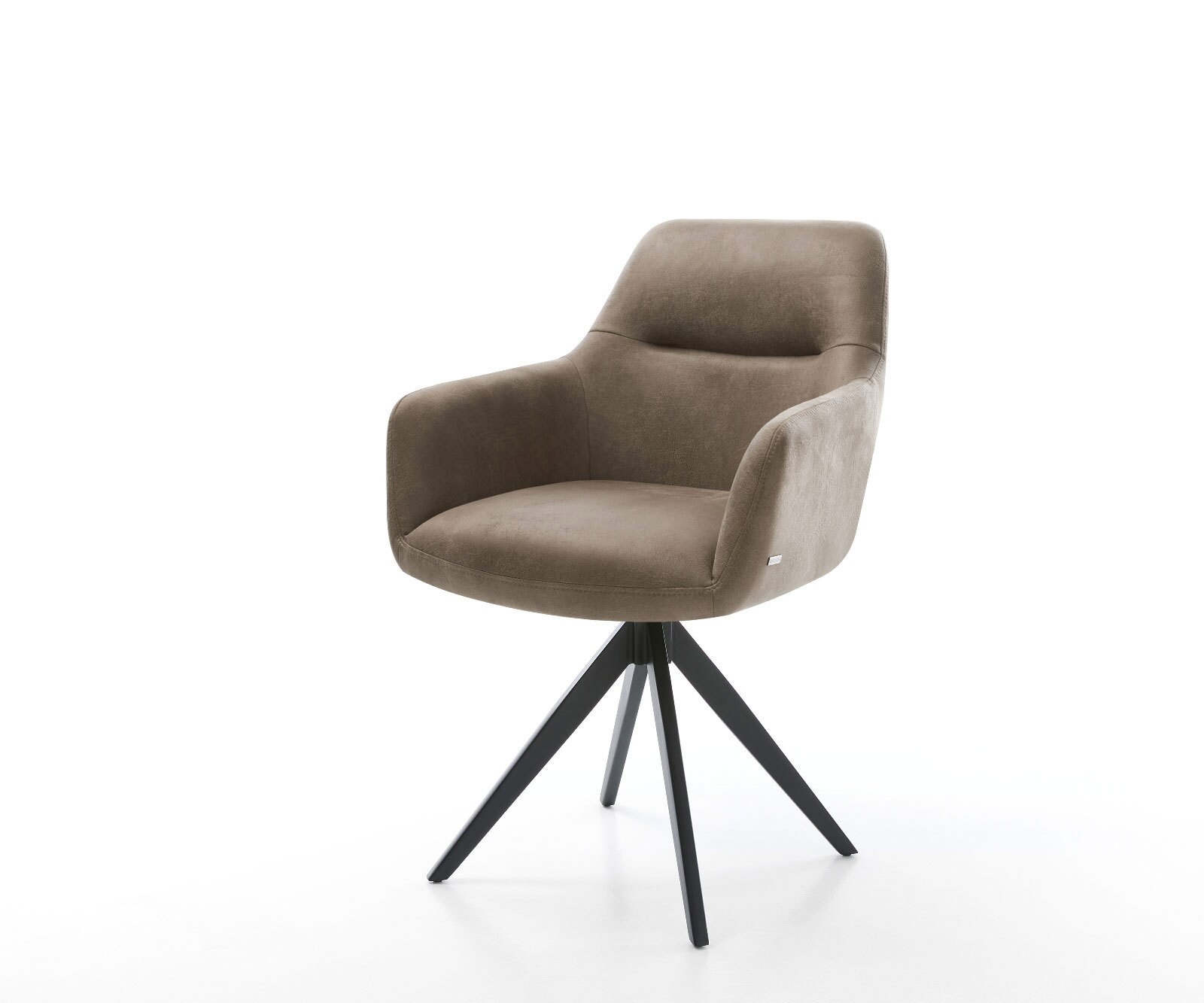 Chaise-pivotante Pejo-Flex taupe vintage cadre croisé angulaire noir pivote sur 180°
