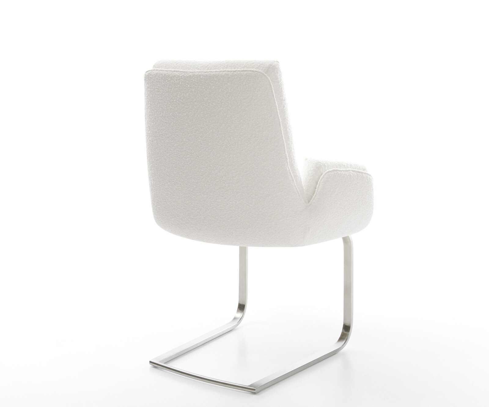Freischwinger Clea-Flex Bouclé Creme-Weiß Freischwinger flach Edelstahl 4