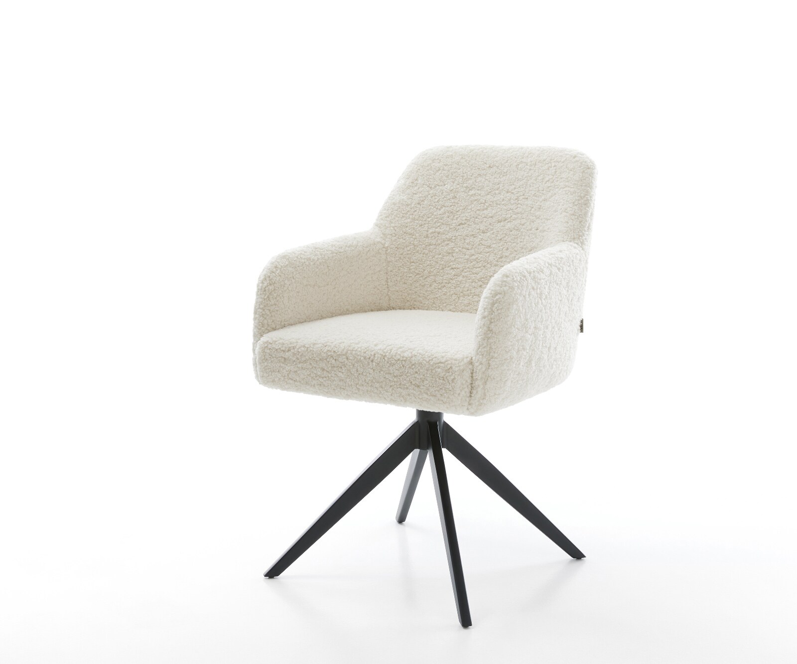 Chaise-pivotante Greg-Flex tissu teddy beige pied croisé large noir pivotement sur 360° fonction bascule resorts ensachés