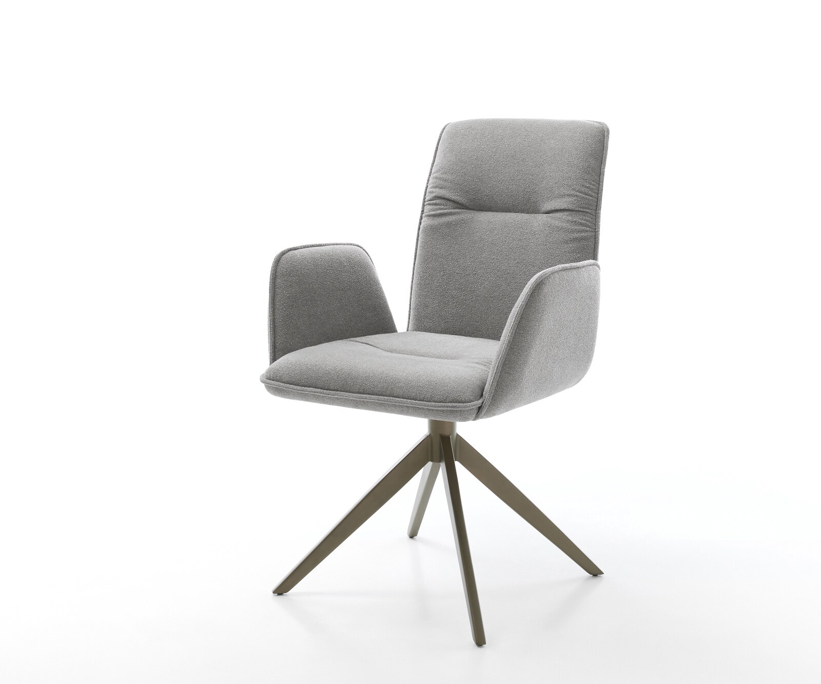 Drehstuhl Vinja-Flex Strukturstoff Soft Grau Kreuzgestell breit Effektfinish Titan 360° drehbar Wippfunktion