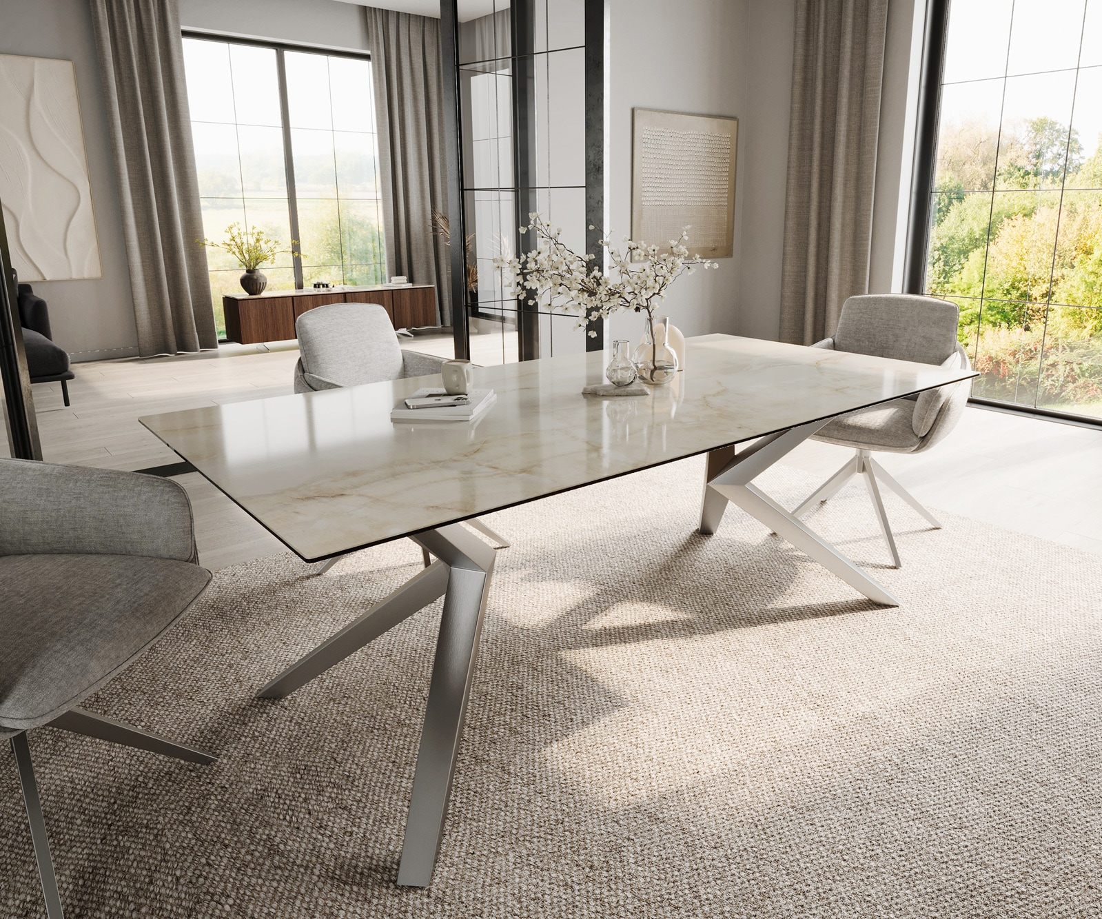 Esstisch Edge 200x100 Keramik Laminam® Onice Oro Zenthara kantig Edelstahl 1 Esstisch Edge 200x100 Keramik Laminam® Onice Oro Zenthara kantig Edelstahl 1